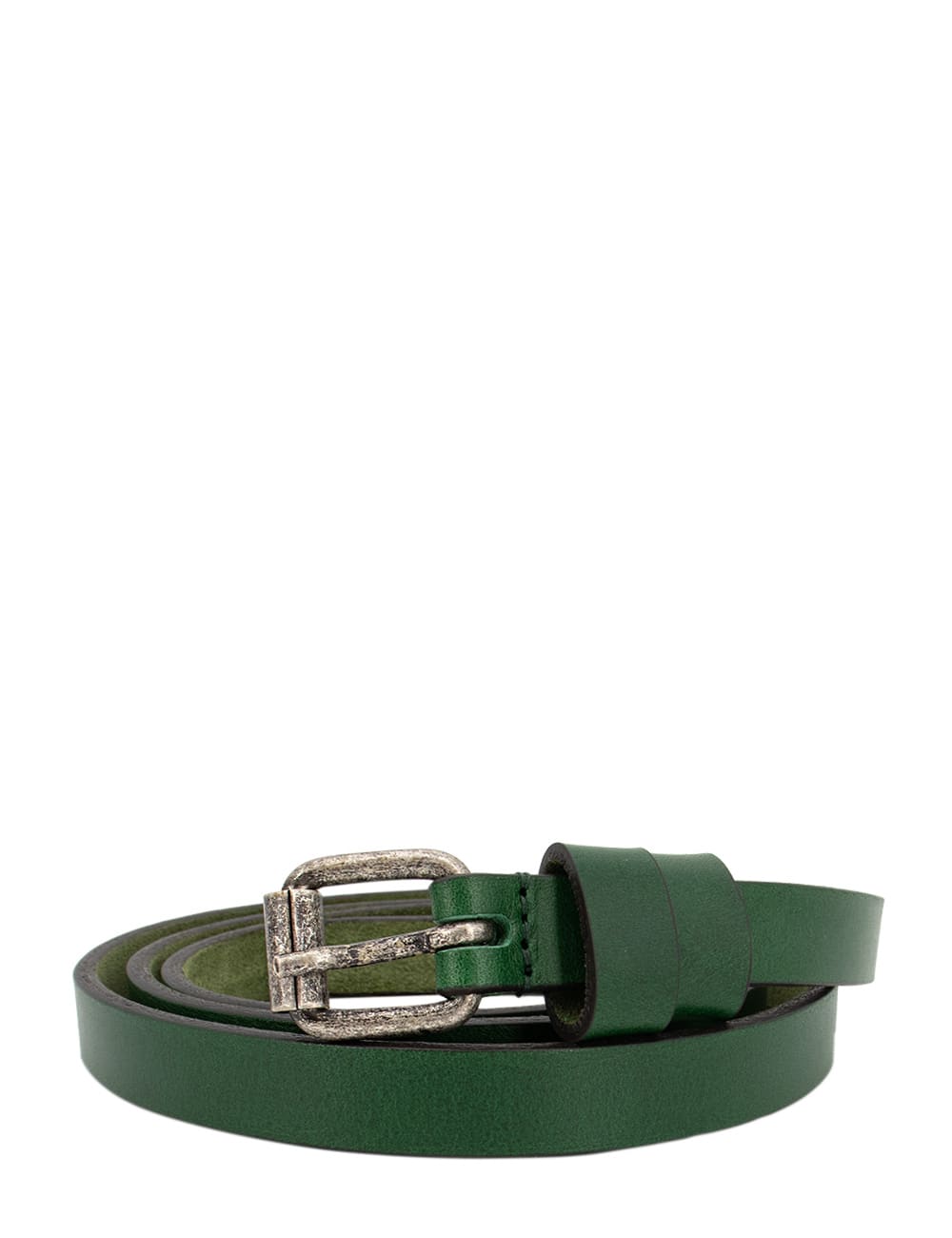 Aspesi Buckled Slim Belt In Green