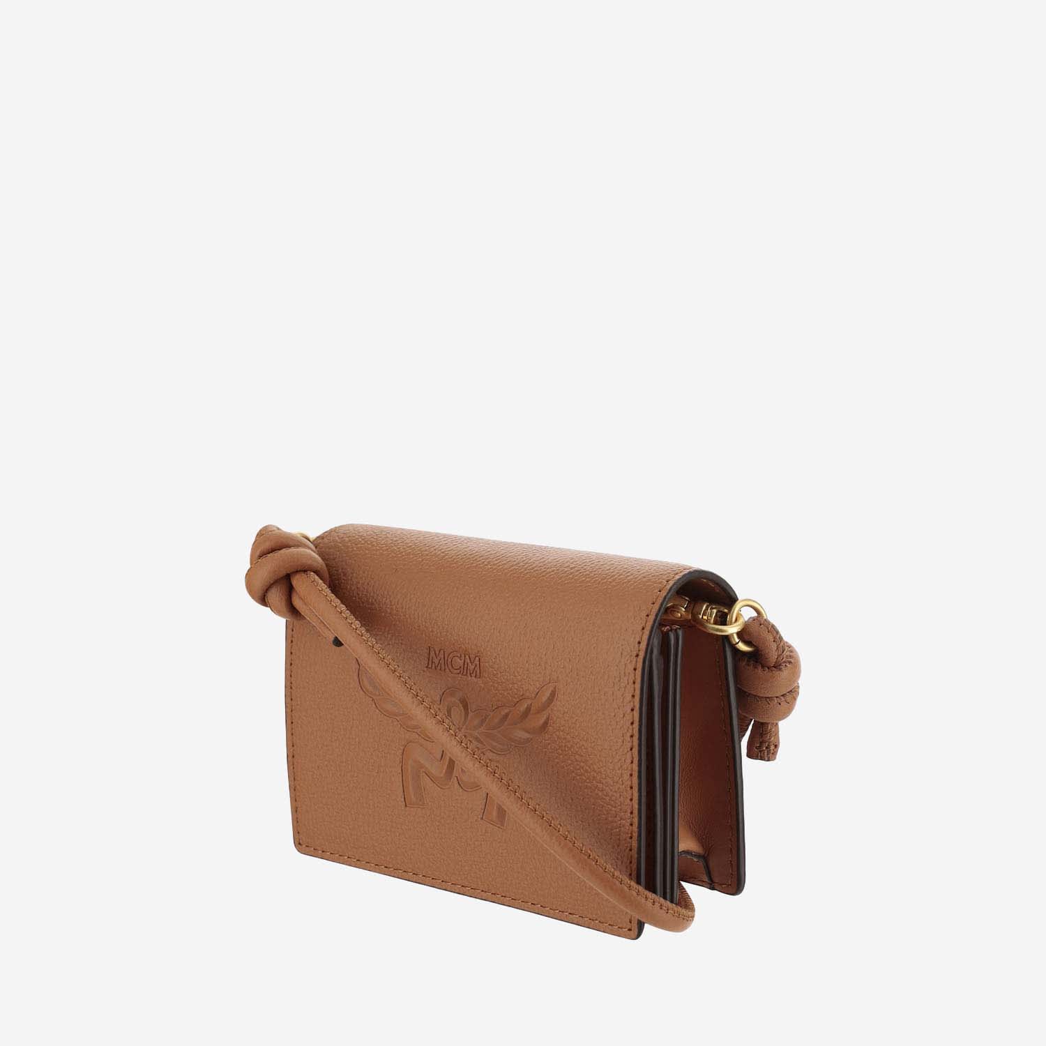 Shop Mcm Himmel Shoulder Wallet In Brown