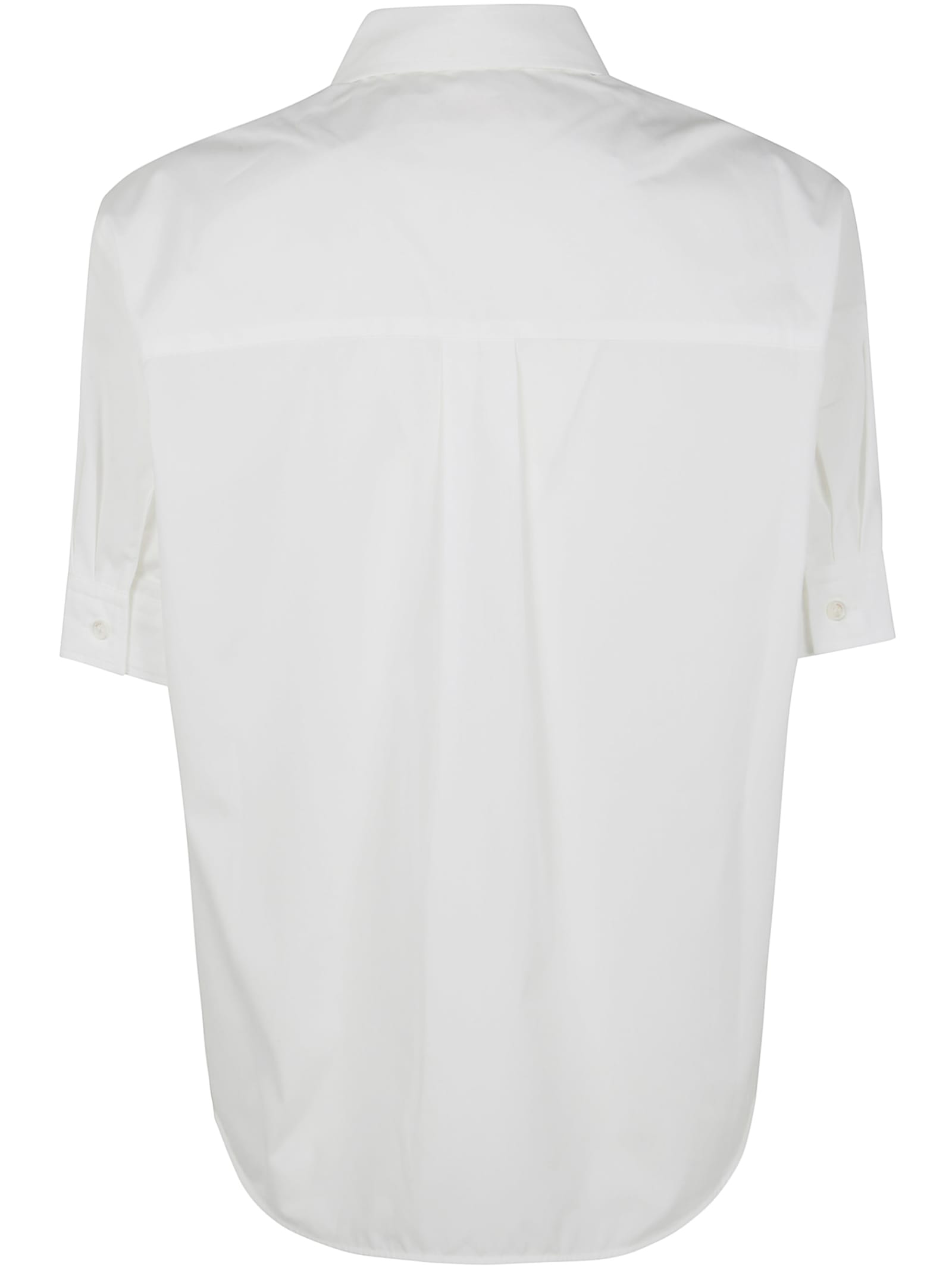 Marni Short-sleeved Tailored Cotton Shirt In Lily White