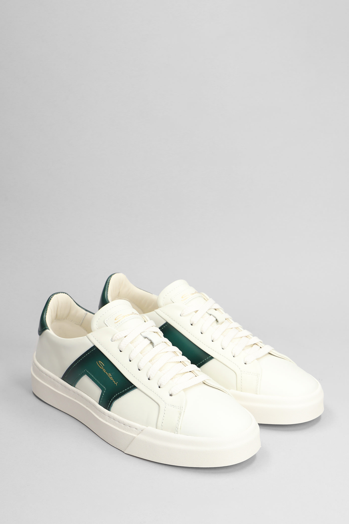 Shop Santoni Dbs2 Sneakers In White Leather