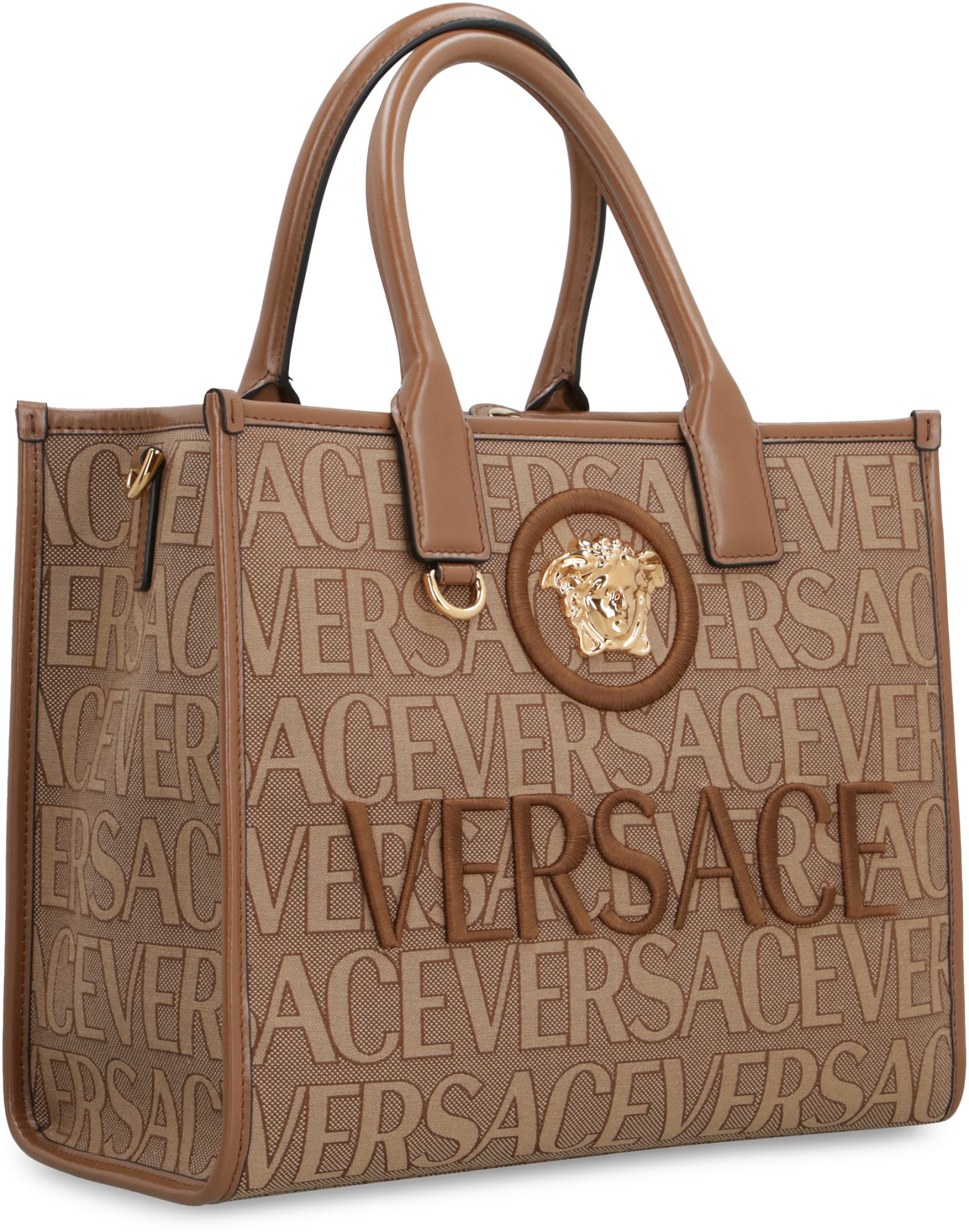 Versace Allover Large Tote Bag in Brown - Versace