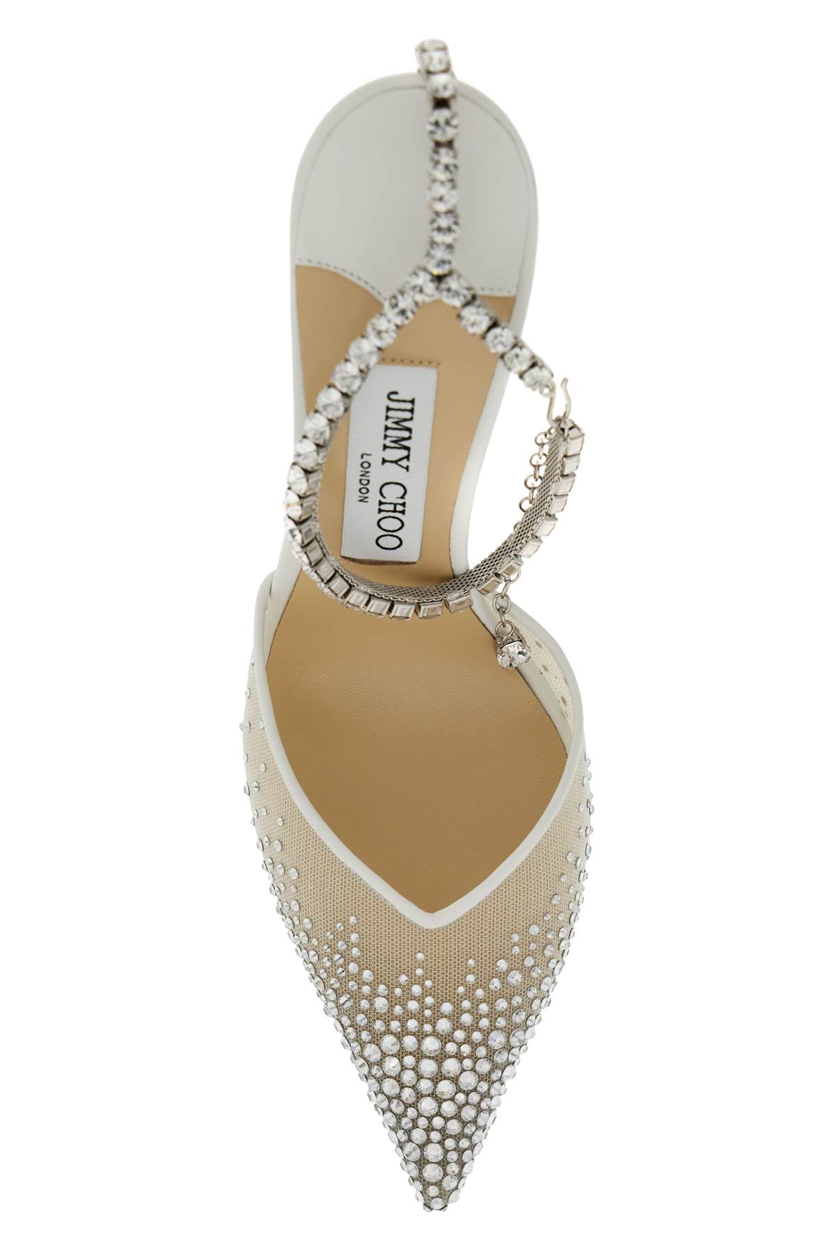 Shop Jimmy Choo Saeda 100 Pumps With Crystals In White Crystal (white)