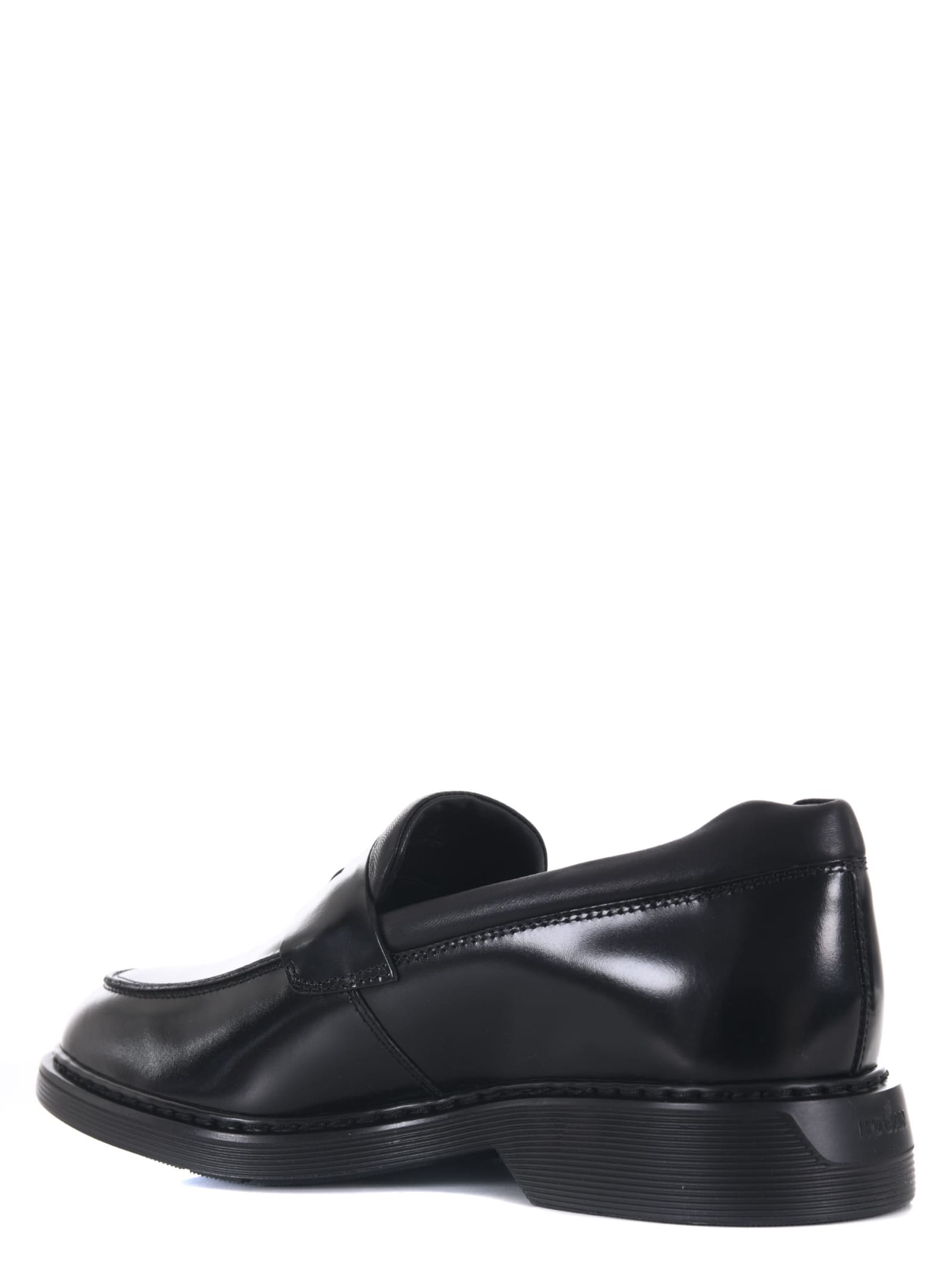 Shop Hogan Loafers In Nero