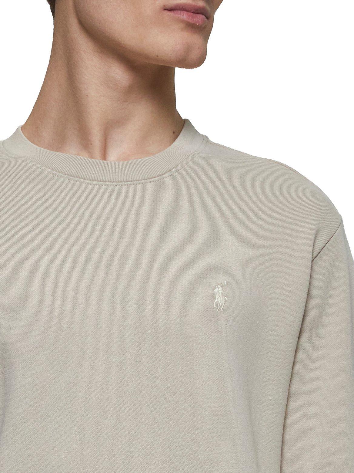 Polo Ralph Lauren Grey Loopback Cotton Sweatshirt In Beige