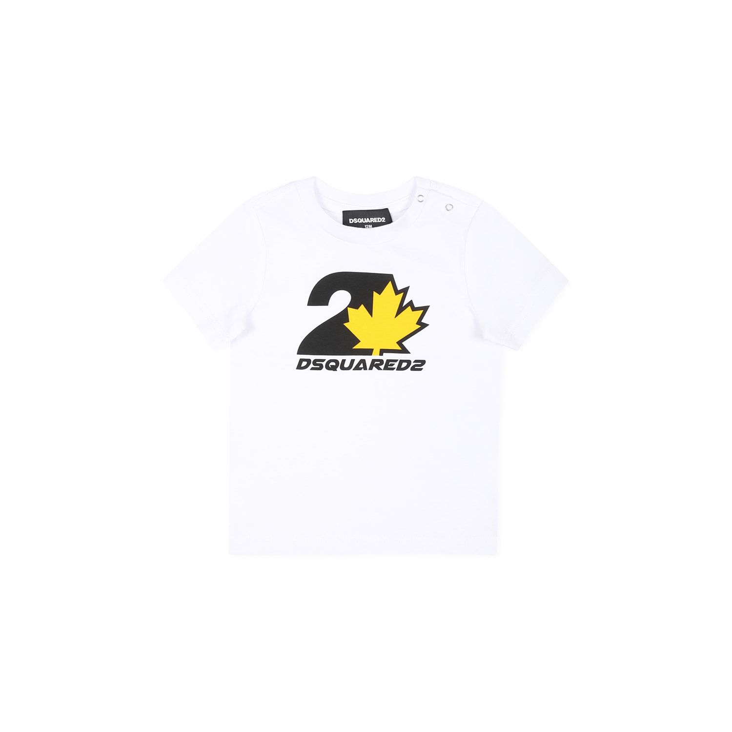 DSQUARED2 WHITE T-SHIRT FOR BABY BOY WITH LOGO 