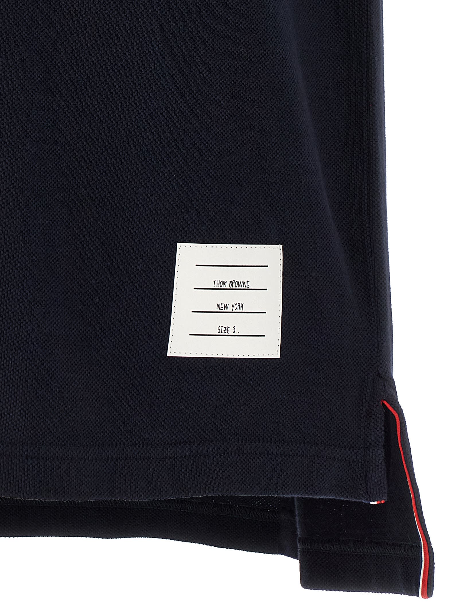 Thom Browne 4-bar Stripe 2003-print Polo Shirt In Black