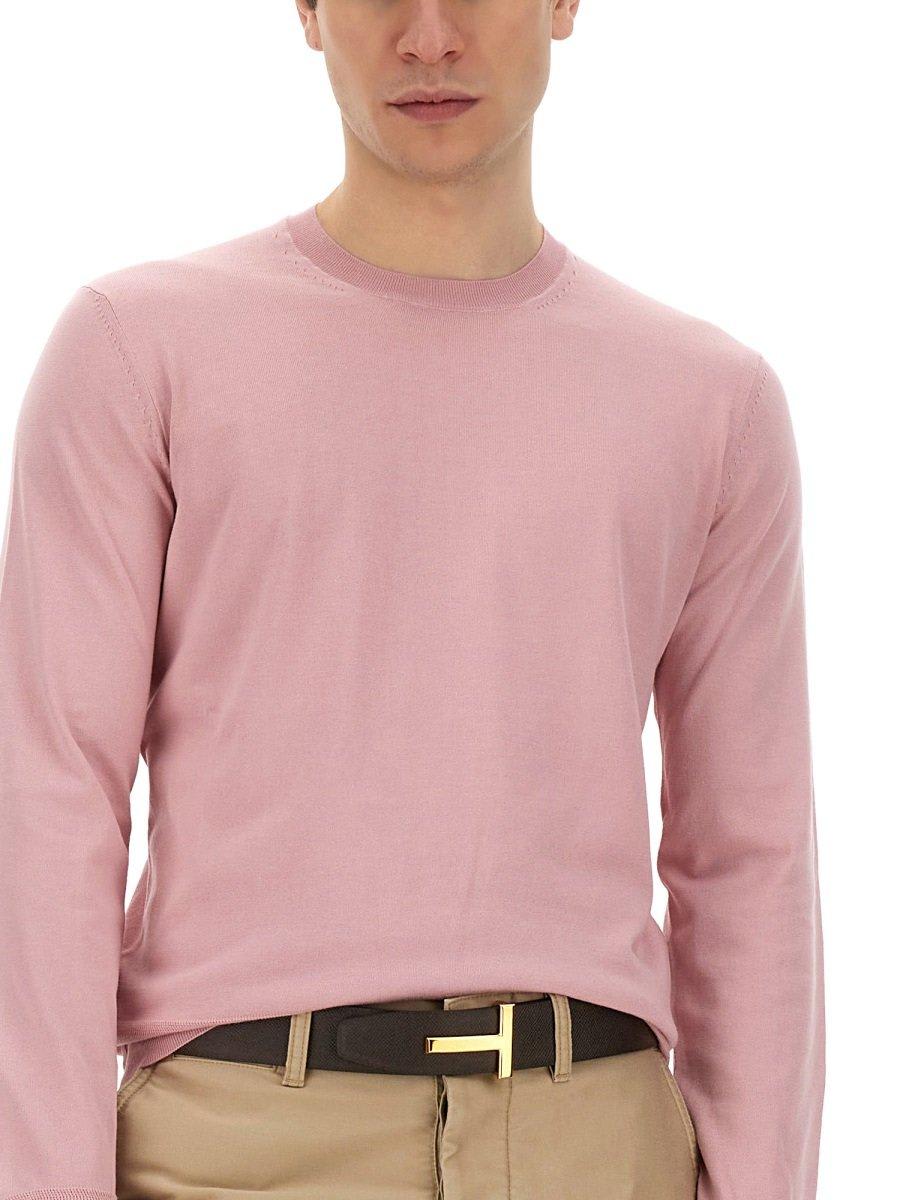 Shop Tom Ford Crewneck Fineknit Jumper In Pink