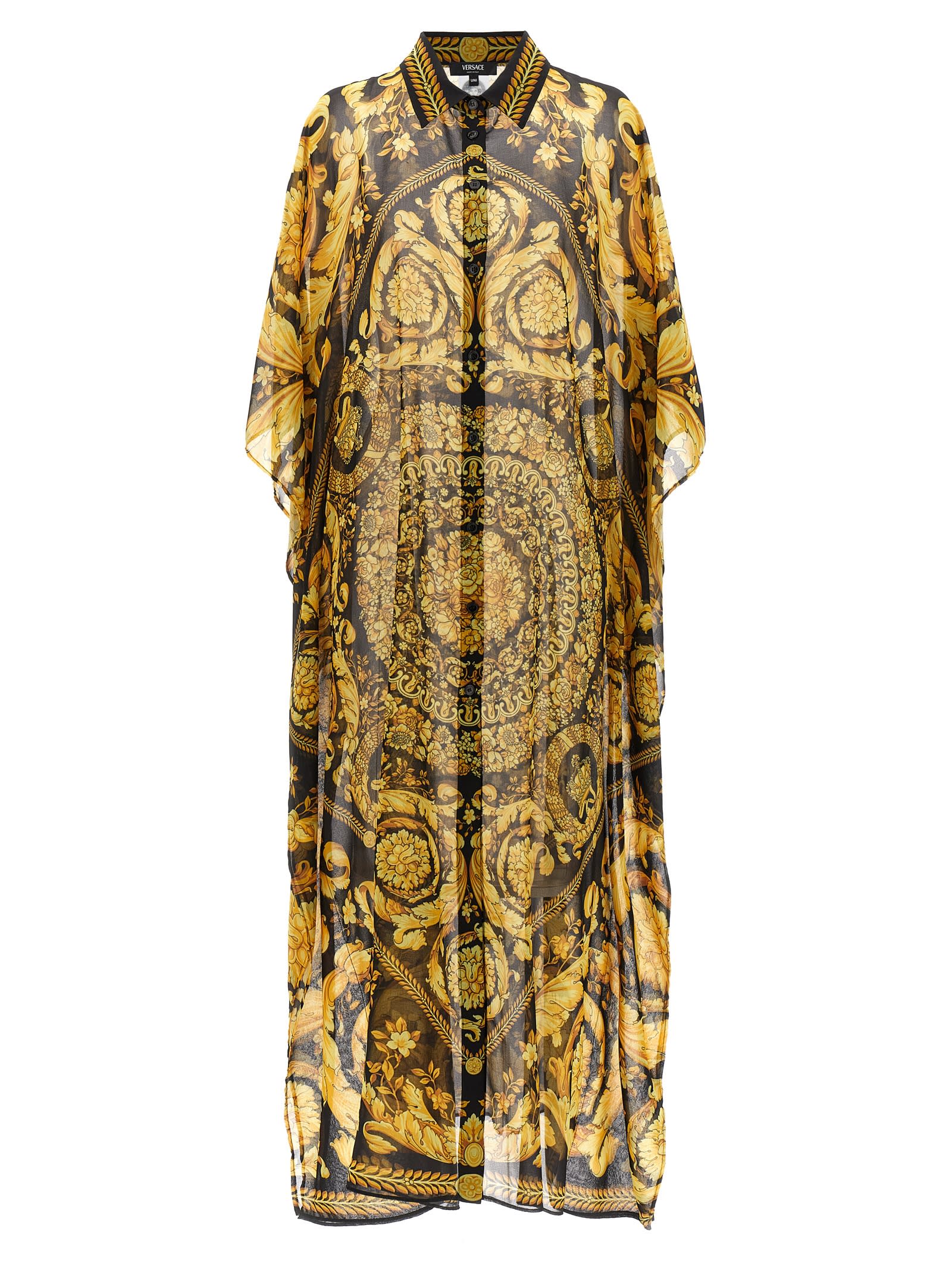 Shop Versace Barocco Kaftan In Black