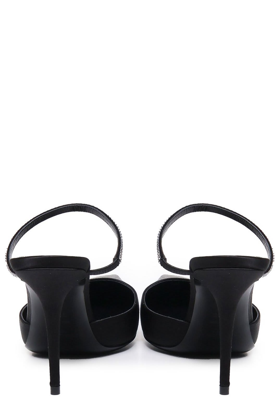 Saint Laurent Barbara Embellished Pointed Toe Pumps In Black