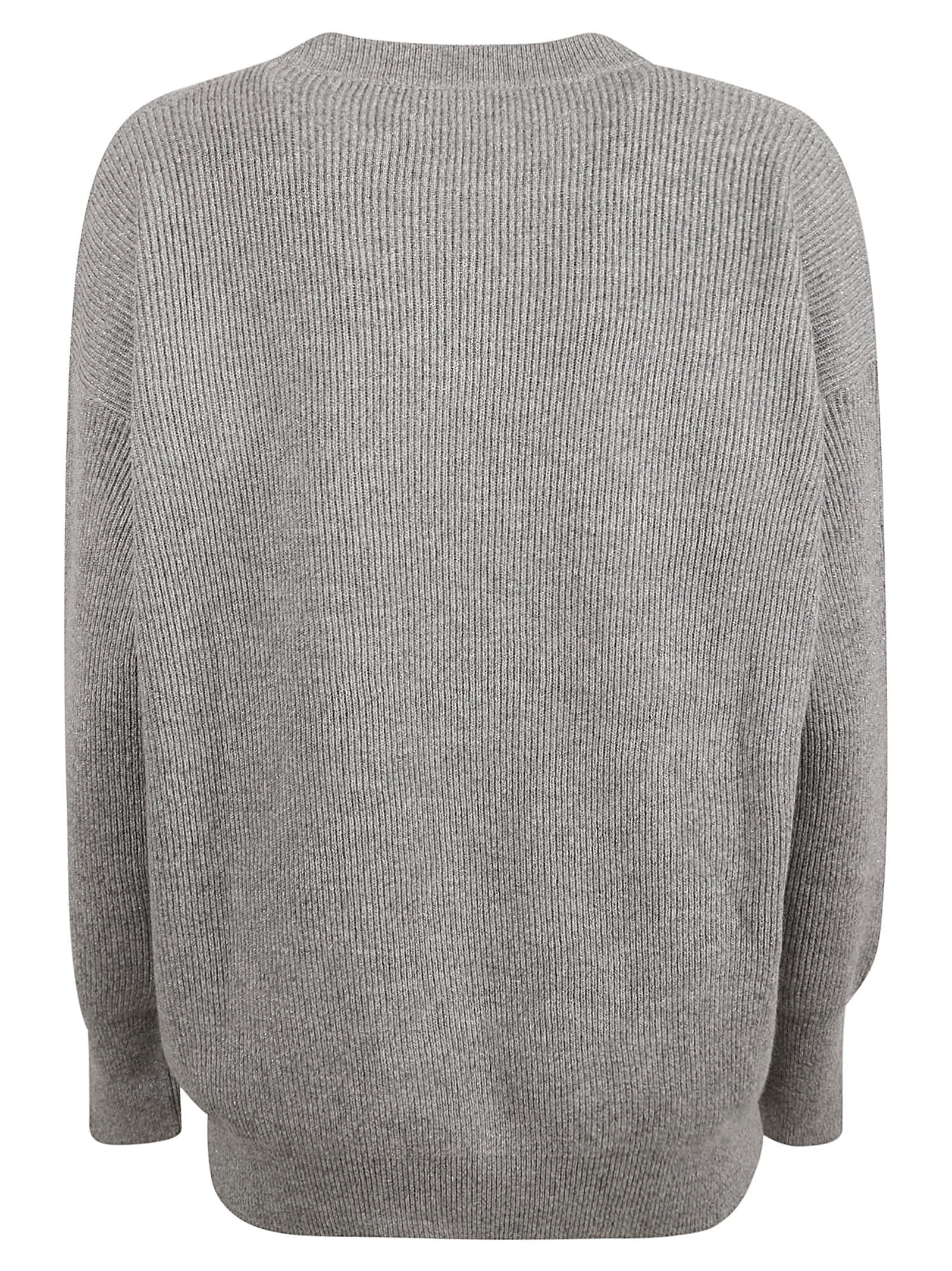 Shop Fabiana Filippi Rib Knit Sweater In Roccia