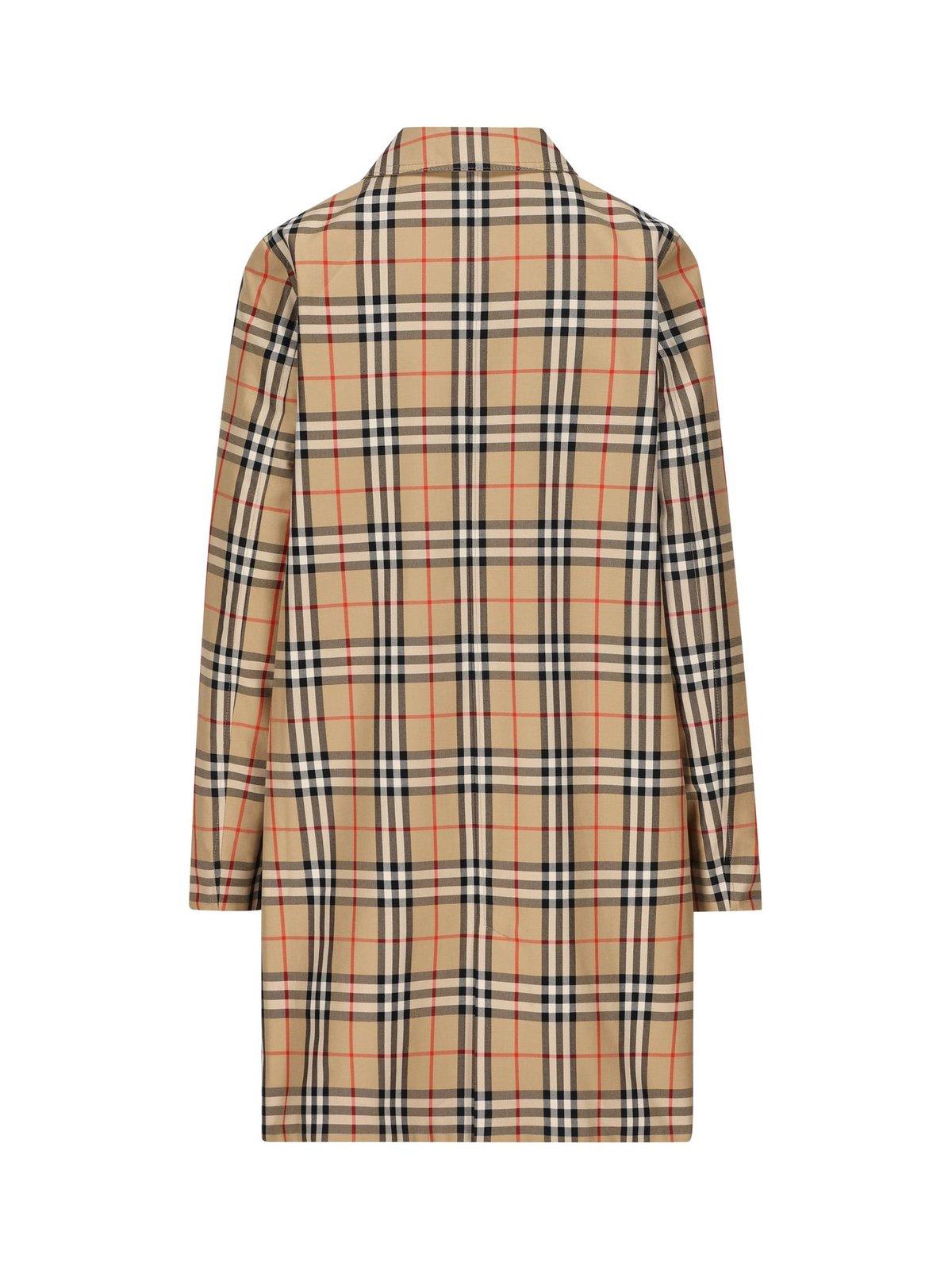 Shop Burberry Checked Single-breasted Coat In Archive Beige