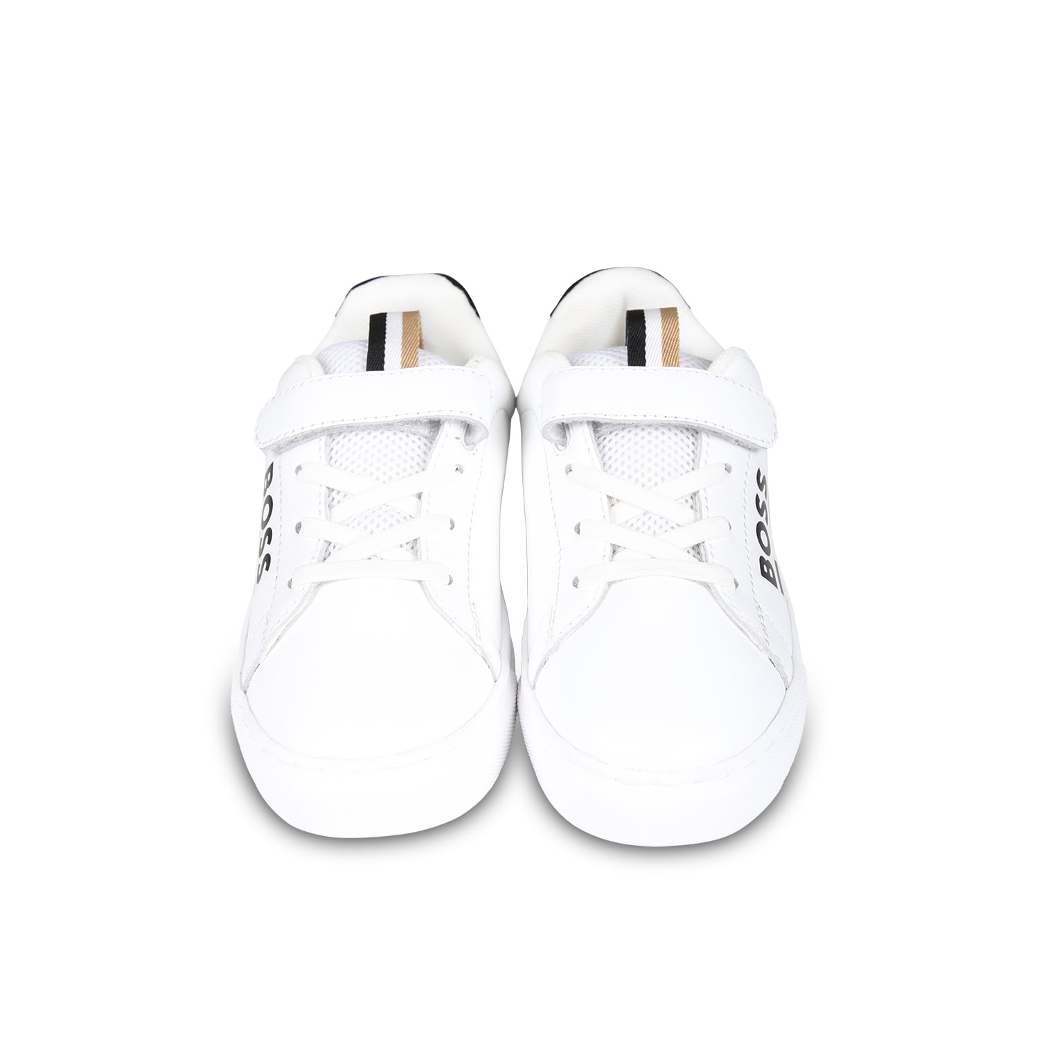 Shop Hugo Boss White Sneakers For Boy With Logo