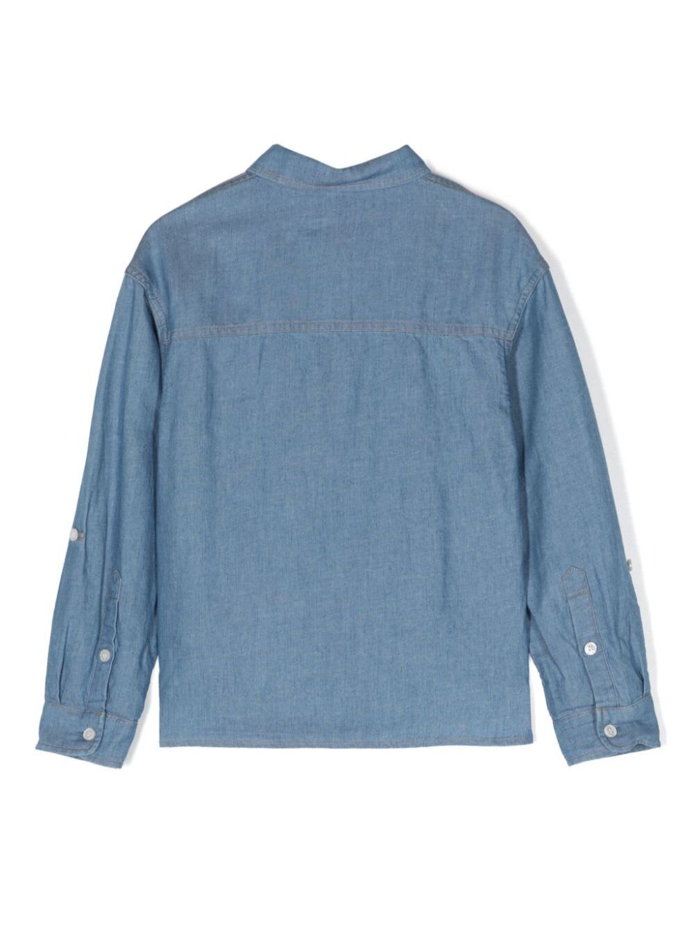 Shop Moschino Shirt In Light Blue