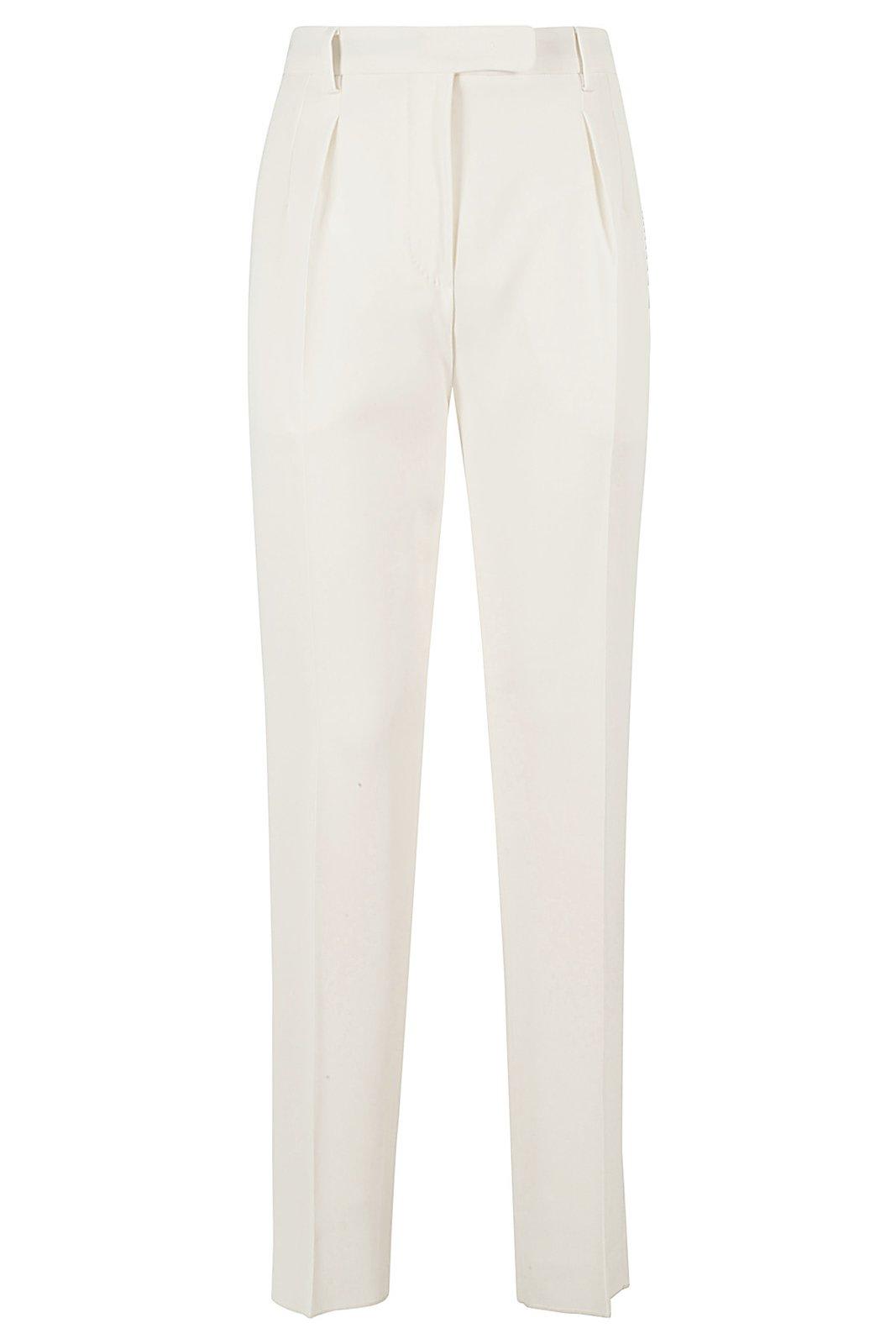 Shop Max Mara Straight Leg Tailored Trousers In White