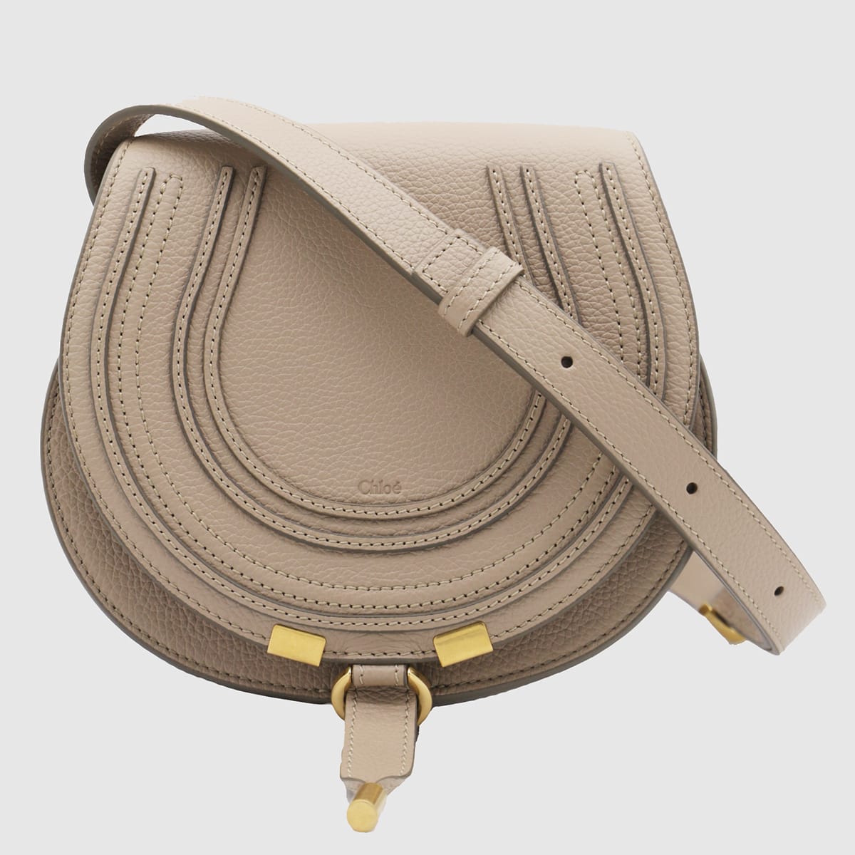 Chloé Grey Marcie Leather Crossbody Bag