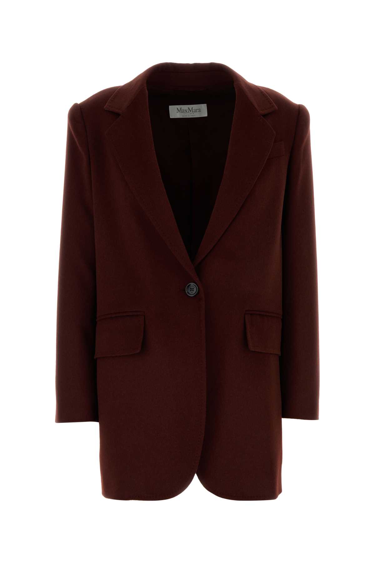 Max Mara Brick Camel Arriccia1234 Blazer In Red