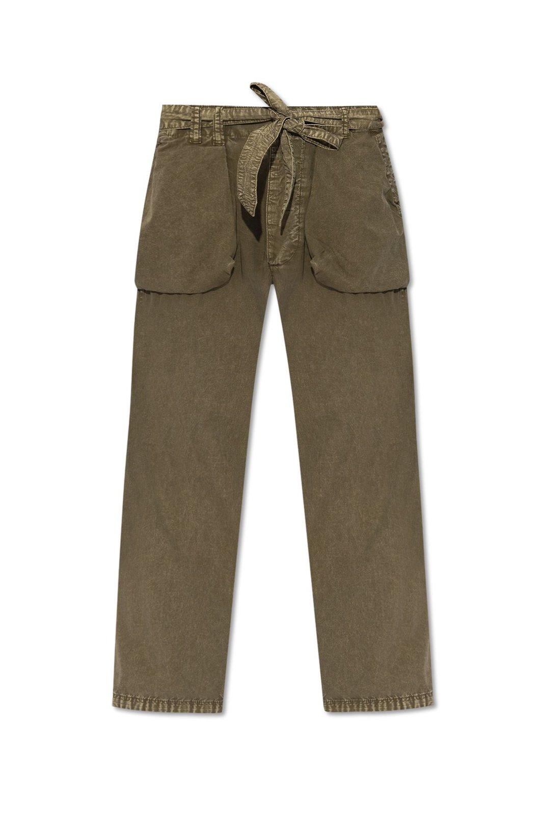 R13 HIGH-WAIST BELTED CARGO TROUSERS PANTS 