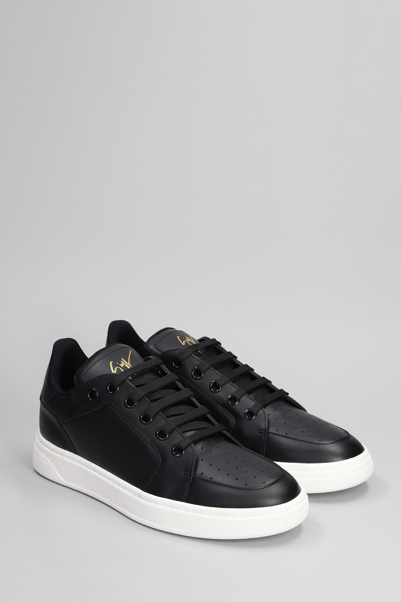 Shop Giuseppe Zanotti Gz94 Sneakers In Black Leather