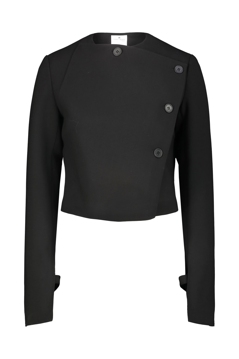 Courrèges Tailored Jacket Oblique Polywool In Black