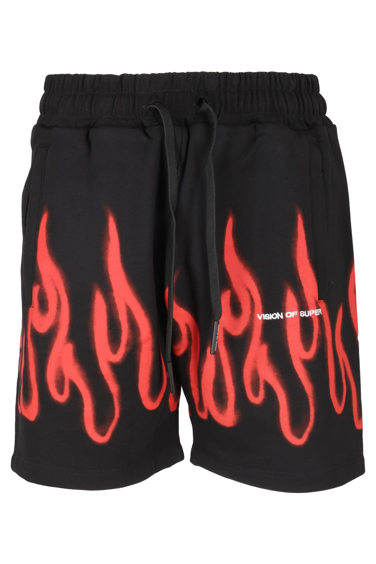 VISION OF SUPER SHORTS WITH SPRAY FLAMES
