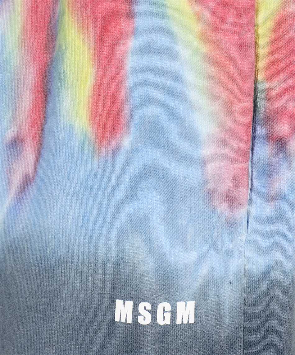 Msgm Logo Printed Tie Dyed Bermuda Shorts In Gray