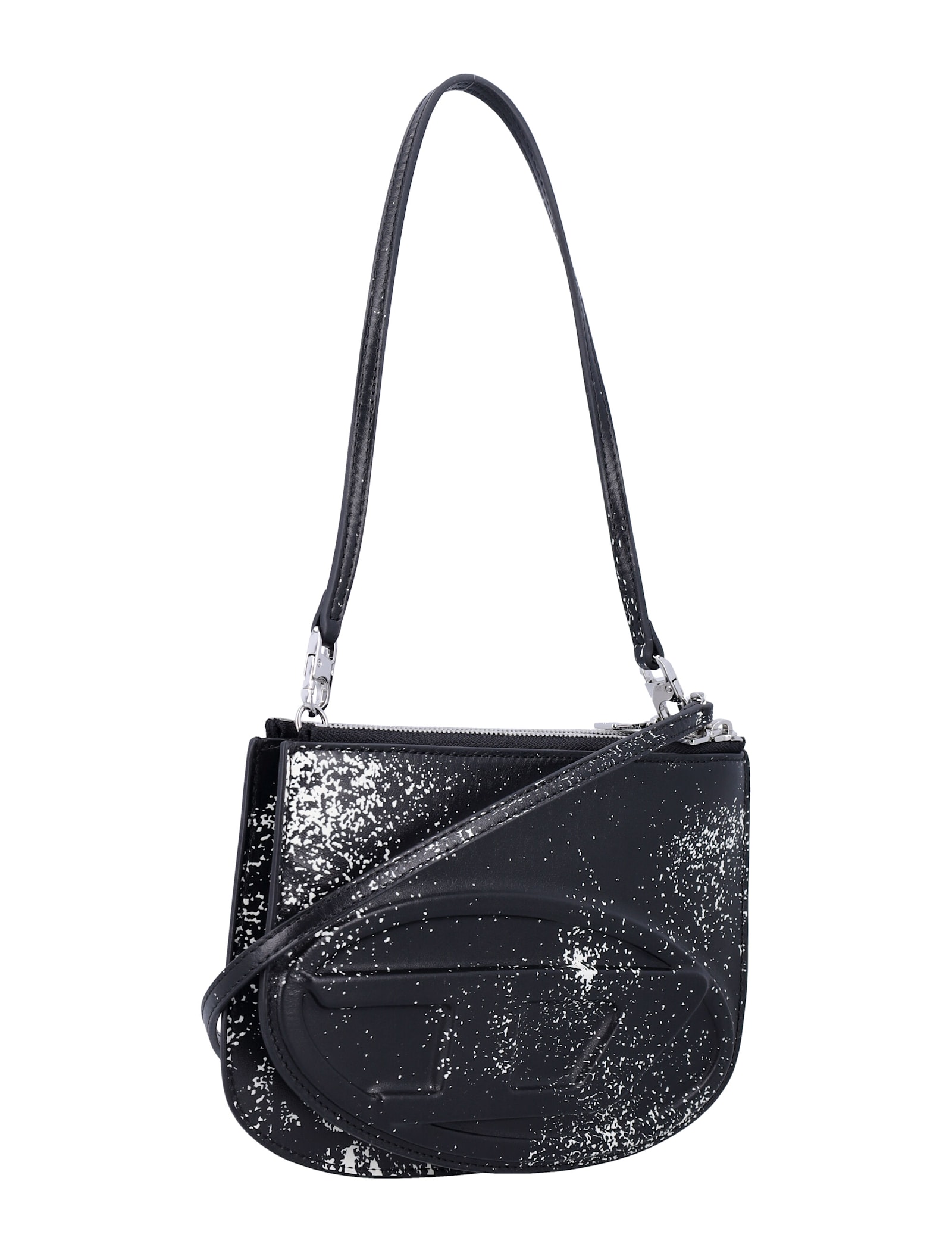 Diesel 1-dr Twin Leather Shoulder Bag In Black