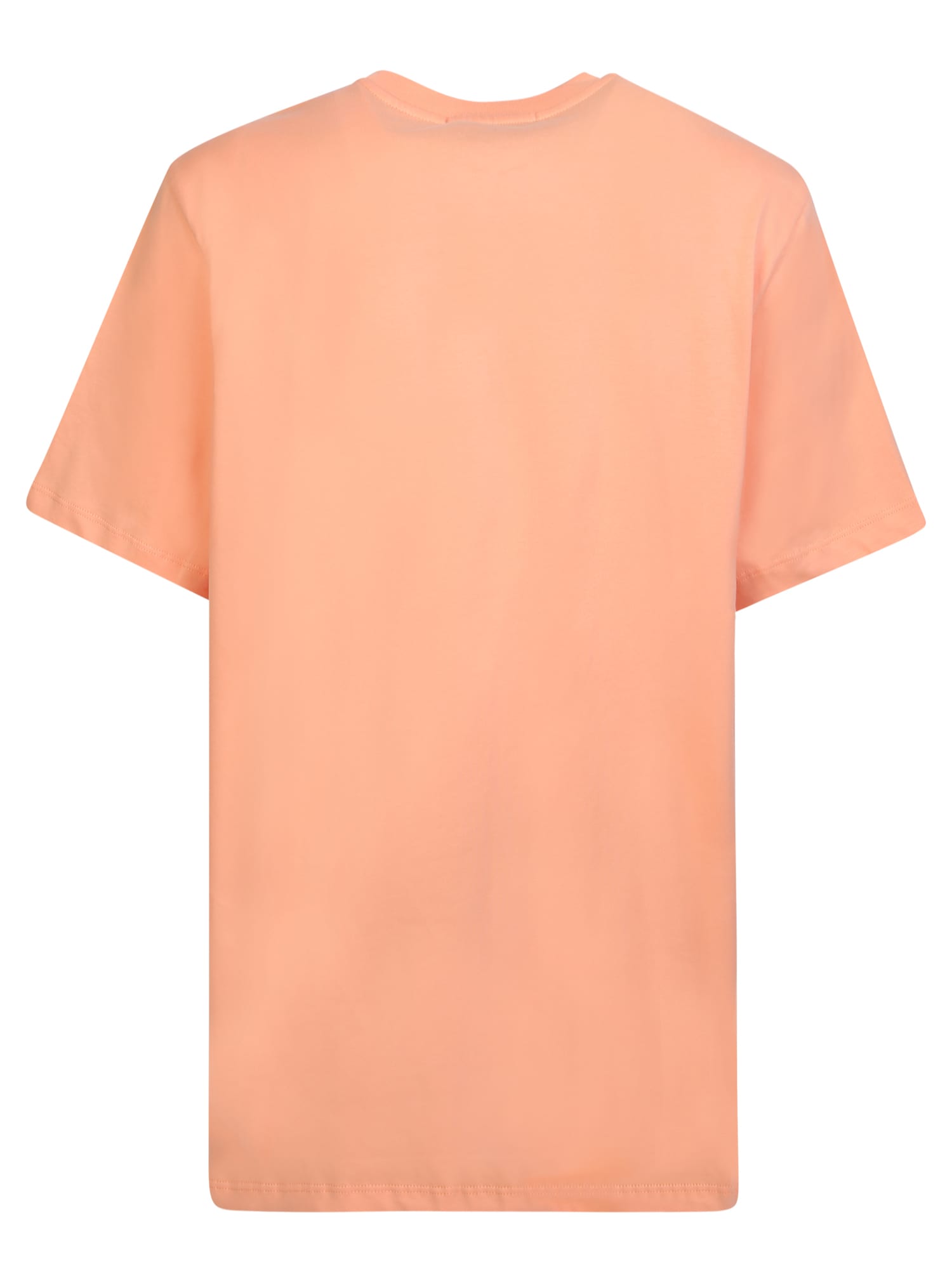 Msgm Logo Printed Crewneck T-shirt In Orange