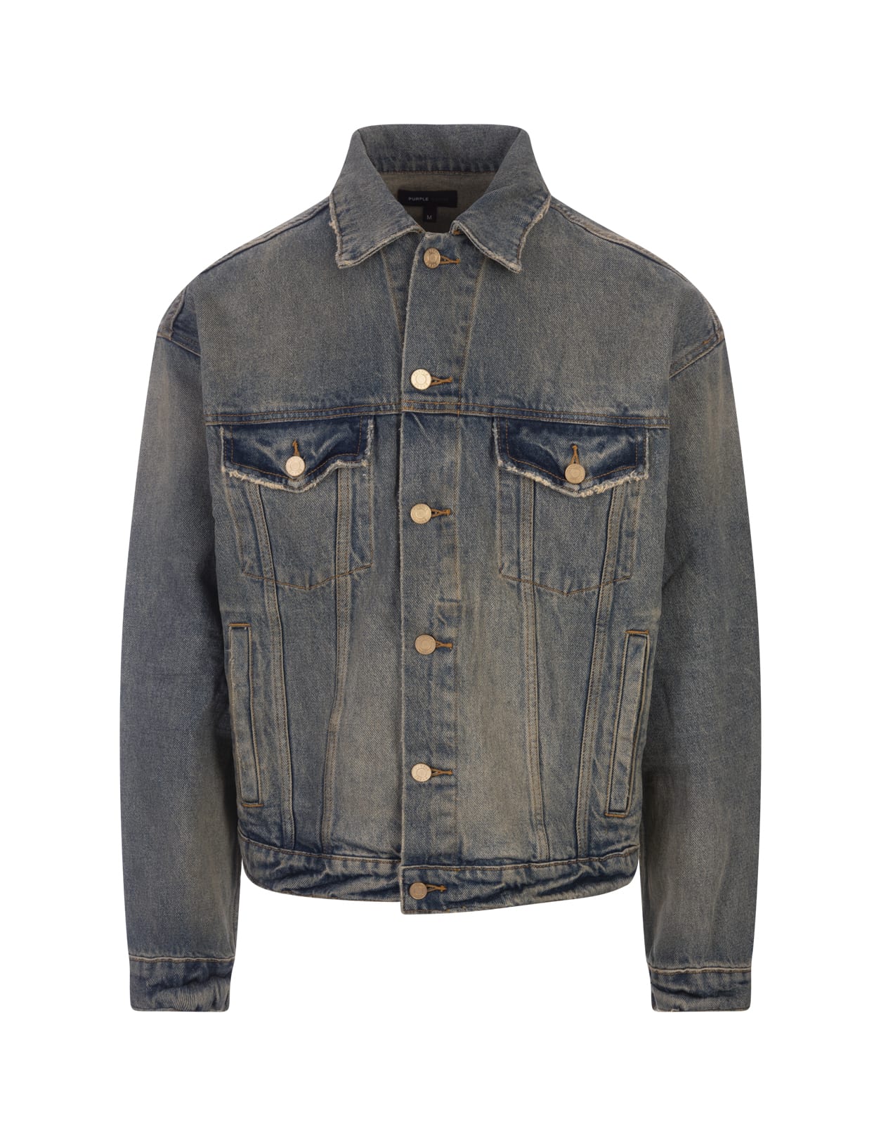 P027 Dirty Vintage Oversize Jacket In Light Indigo Denim