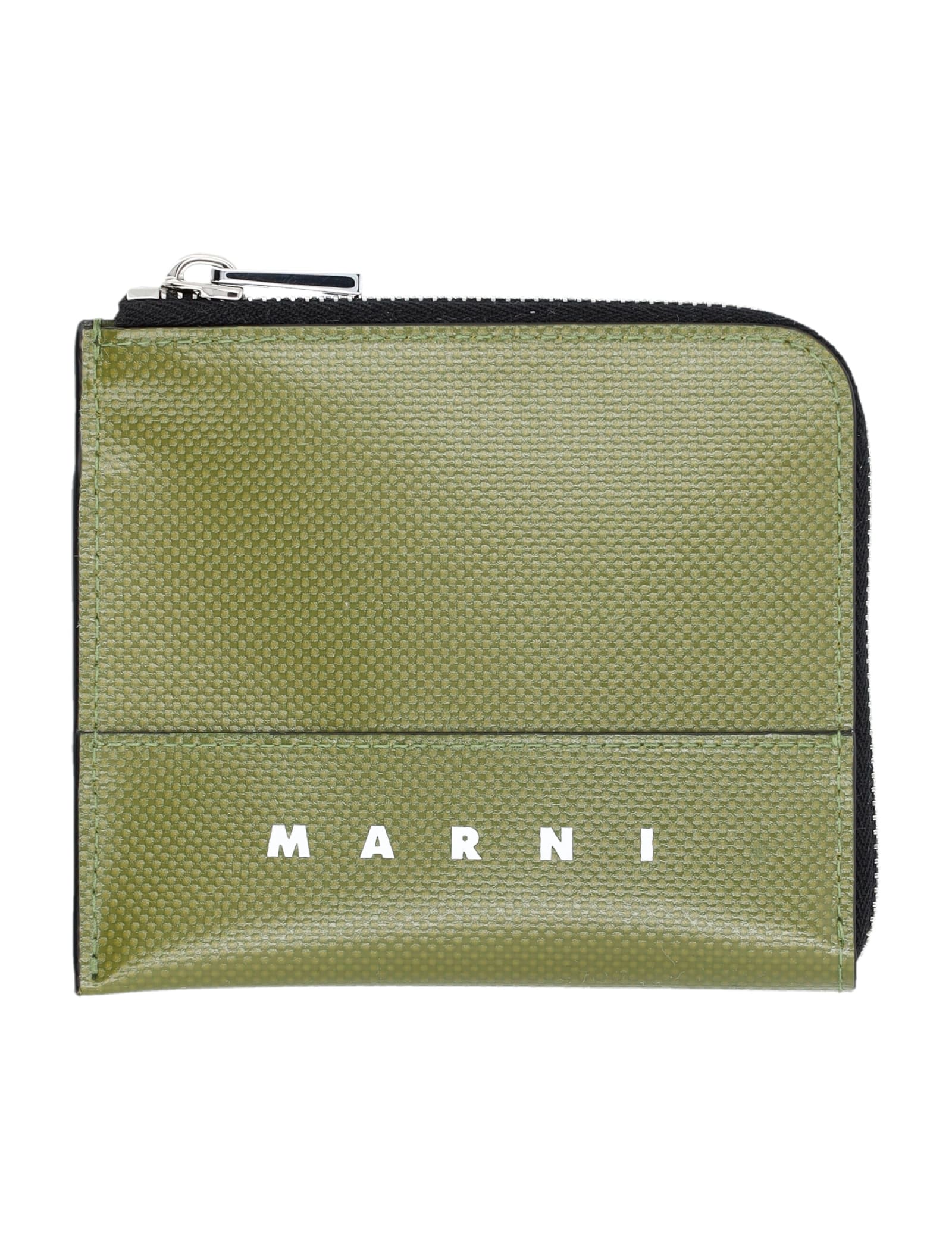 Marni Zip Wallet In Military Green