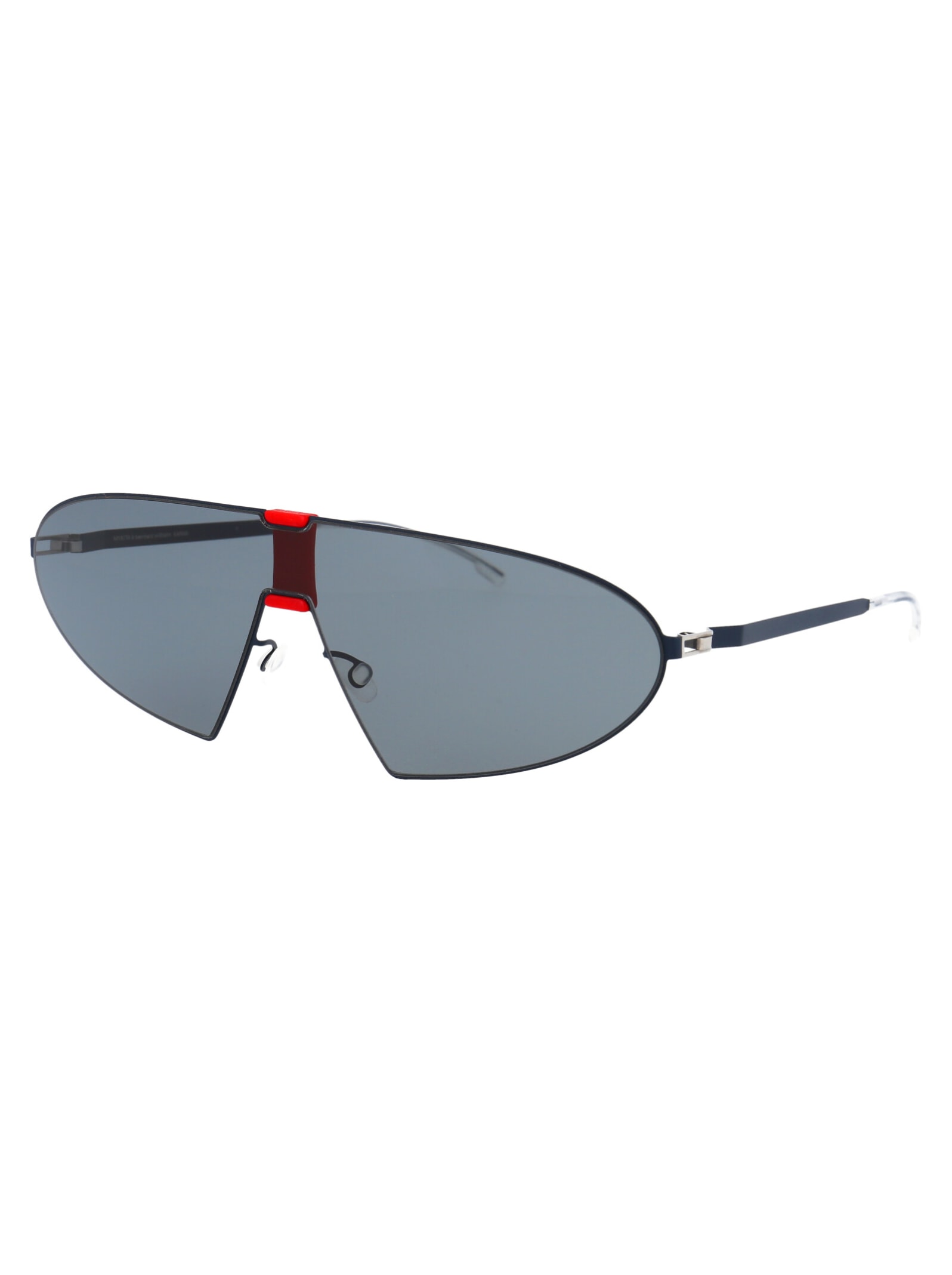 Shop Mykita Karma Sunglasses In 422 Mh39 Navy/reddarkblue Solid Shield