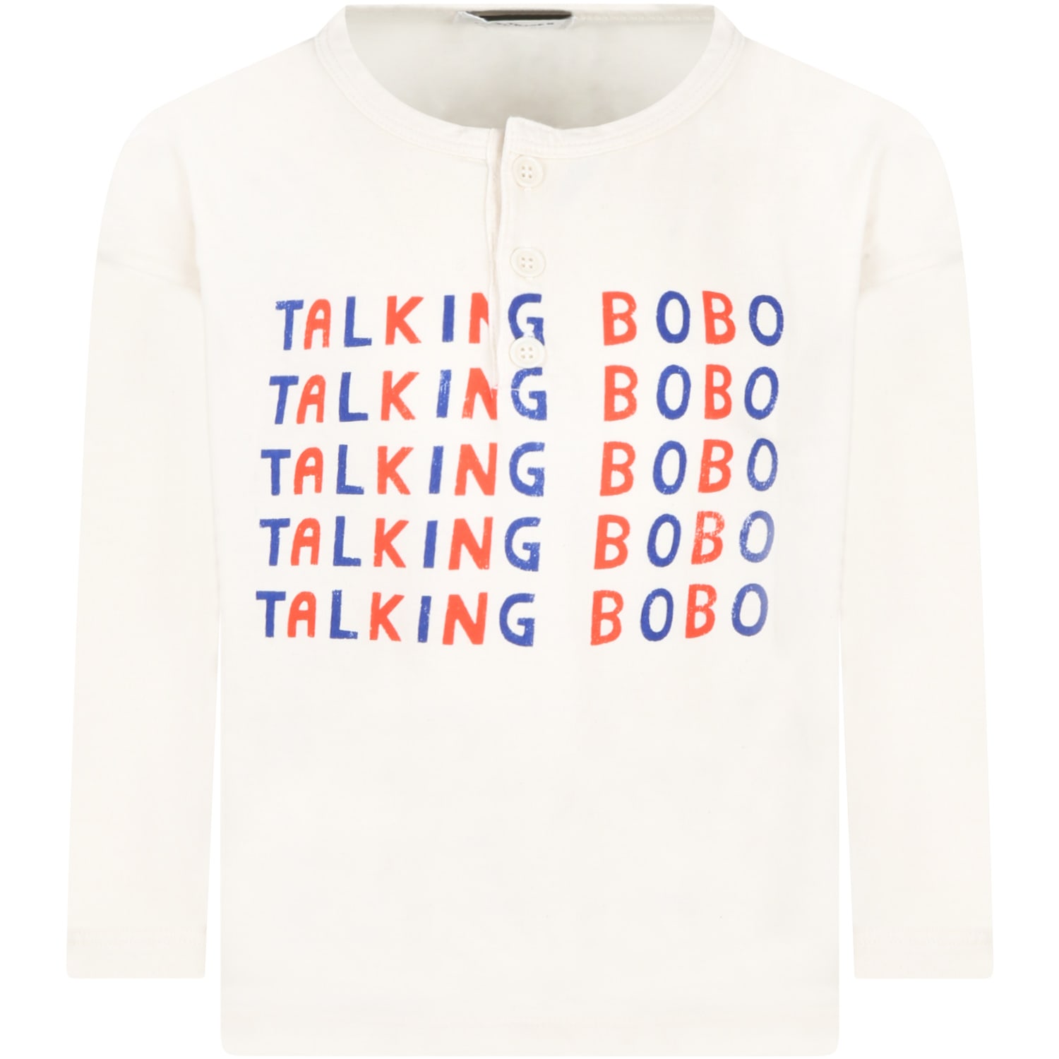 Bobo Choses Ivory T-shirt For Kids With Logos