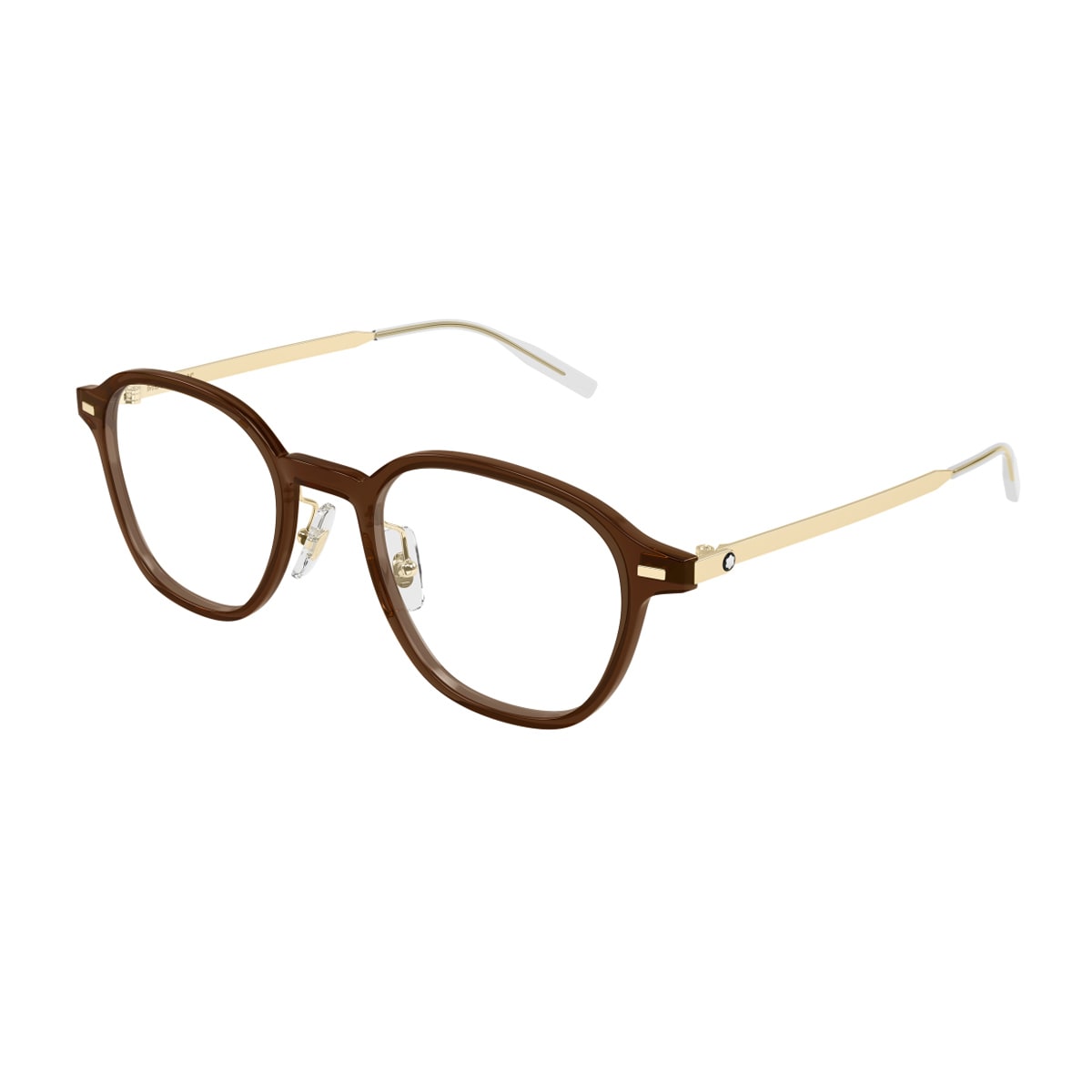 Montblanc Mb0427o Linea Snowcap 005 Brown Gold Glasses In Burgundy