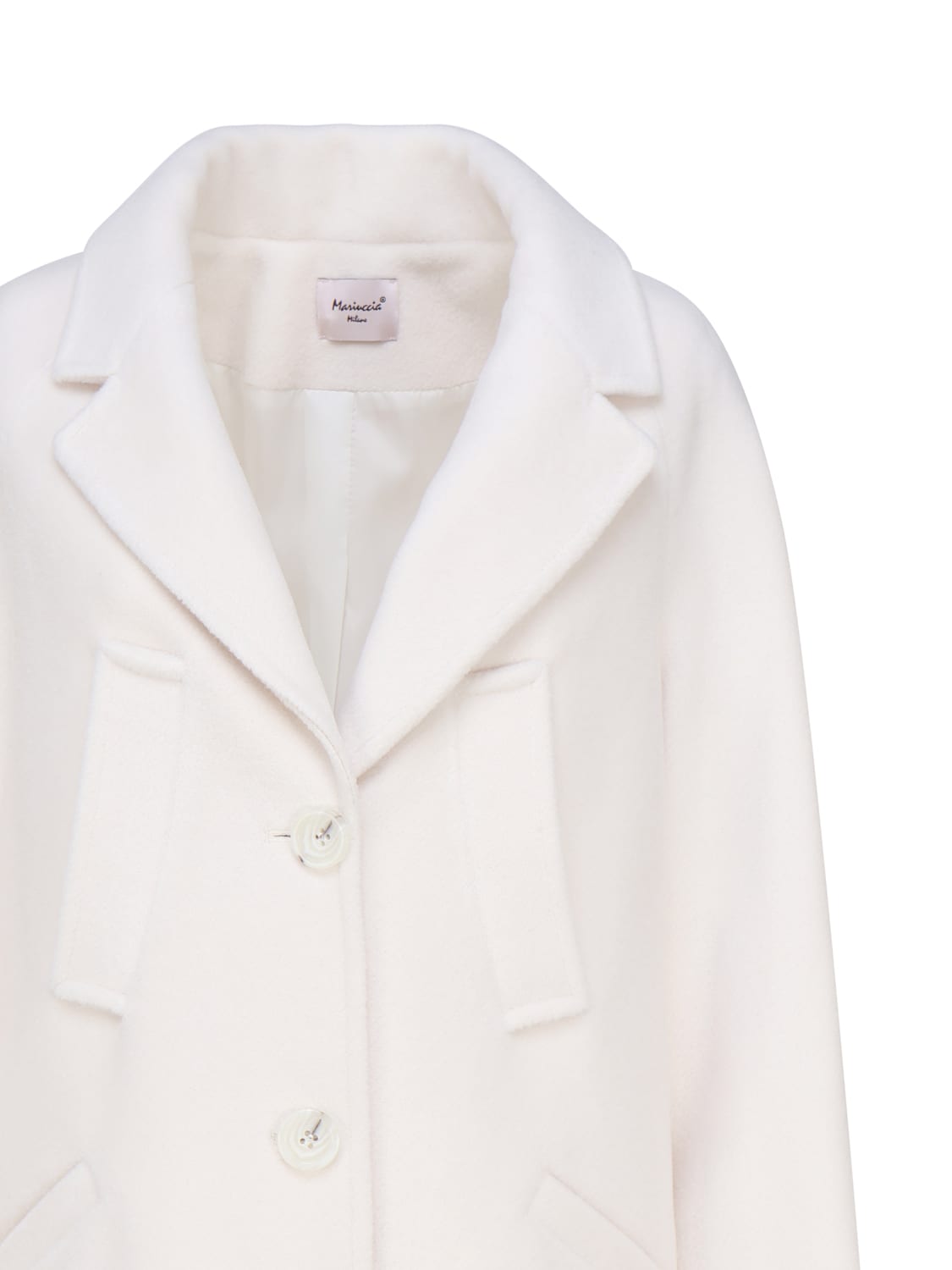 Shop Mariuccia Milano Single-breasted Wool Coat In White