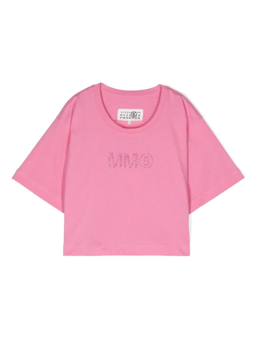 Mm6 Maison Margiela Kids' T-shirt Con Logo In Pink