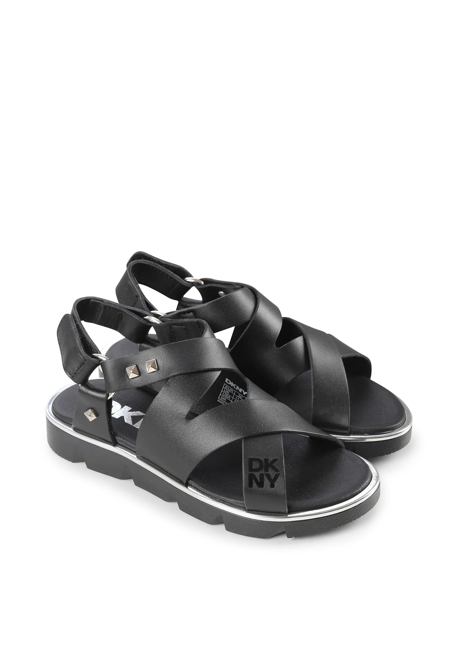 Dkny Black Sandals For Girl With Studs