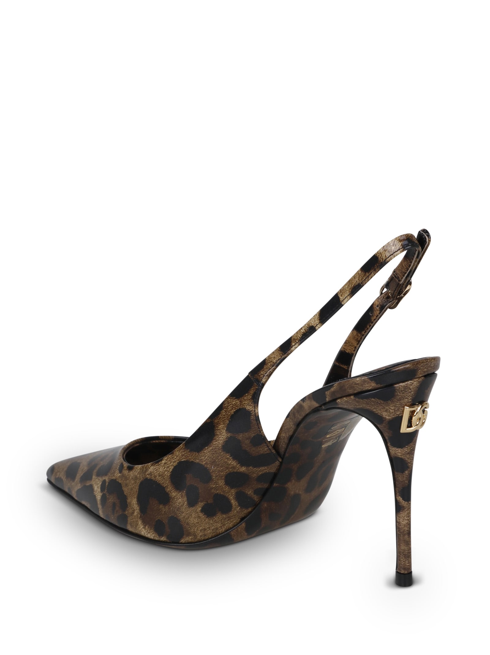 Shop Dolce & Gabbana Kim Leopard-print Slingback Pumps