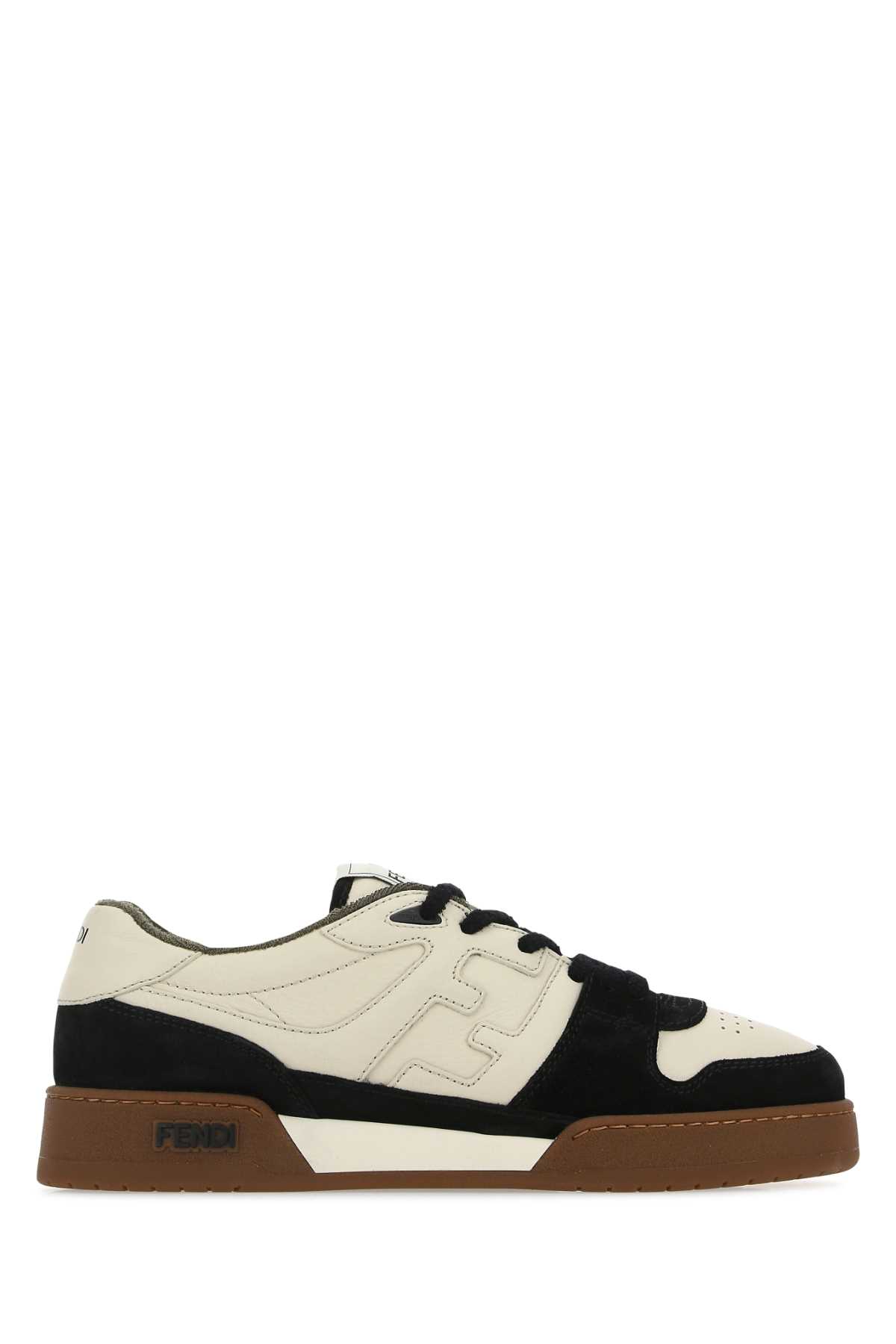 Fendi Men Low Top Sneaker In Calfskin With Logo In Multi