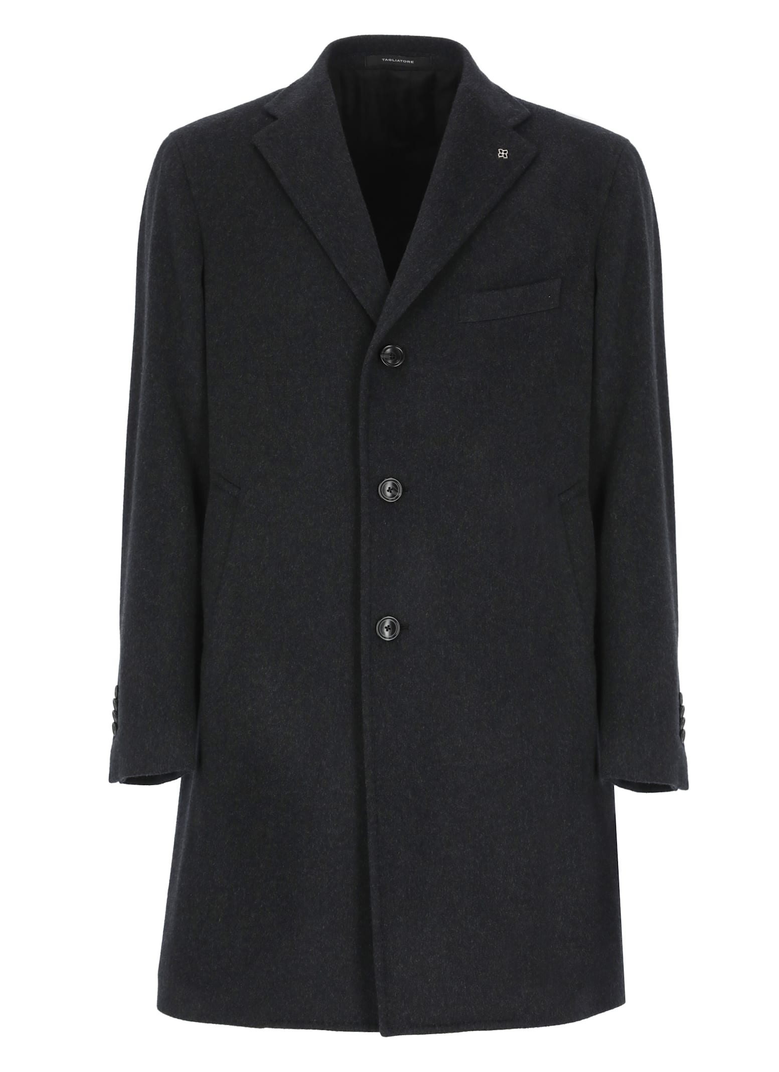 Shop Tagliatore Virgin Wool And Cashmere Coat In Grey