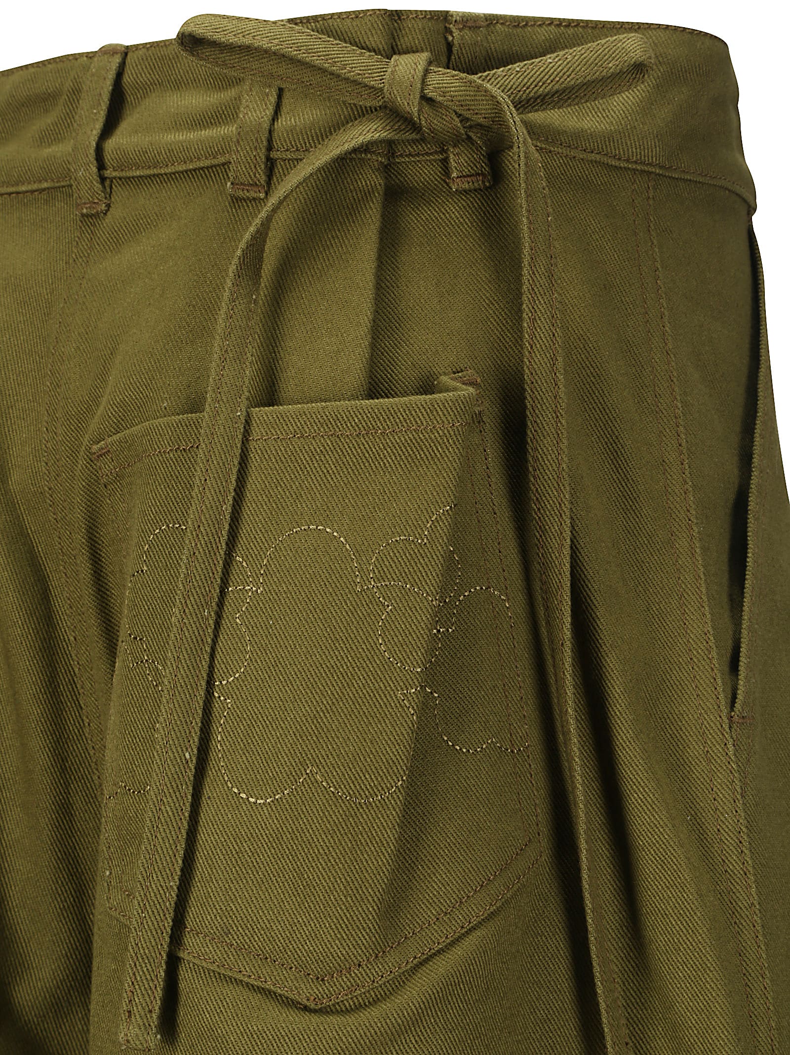Cecilie Bahnsen Annika Shorts Denim In Olive Green