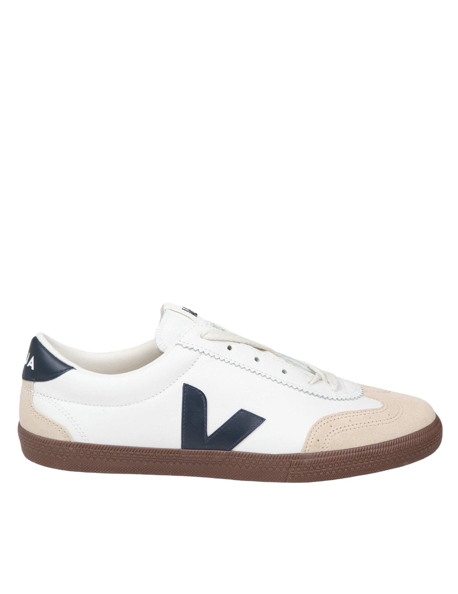 Leather Volley Sneakers With Suede Details