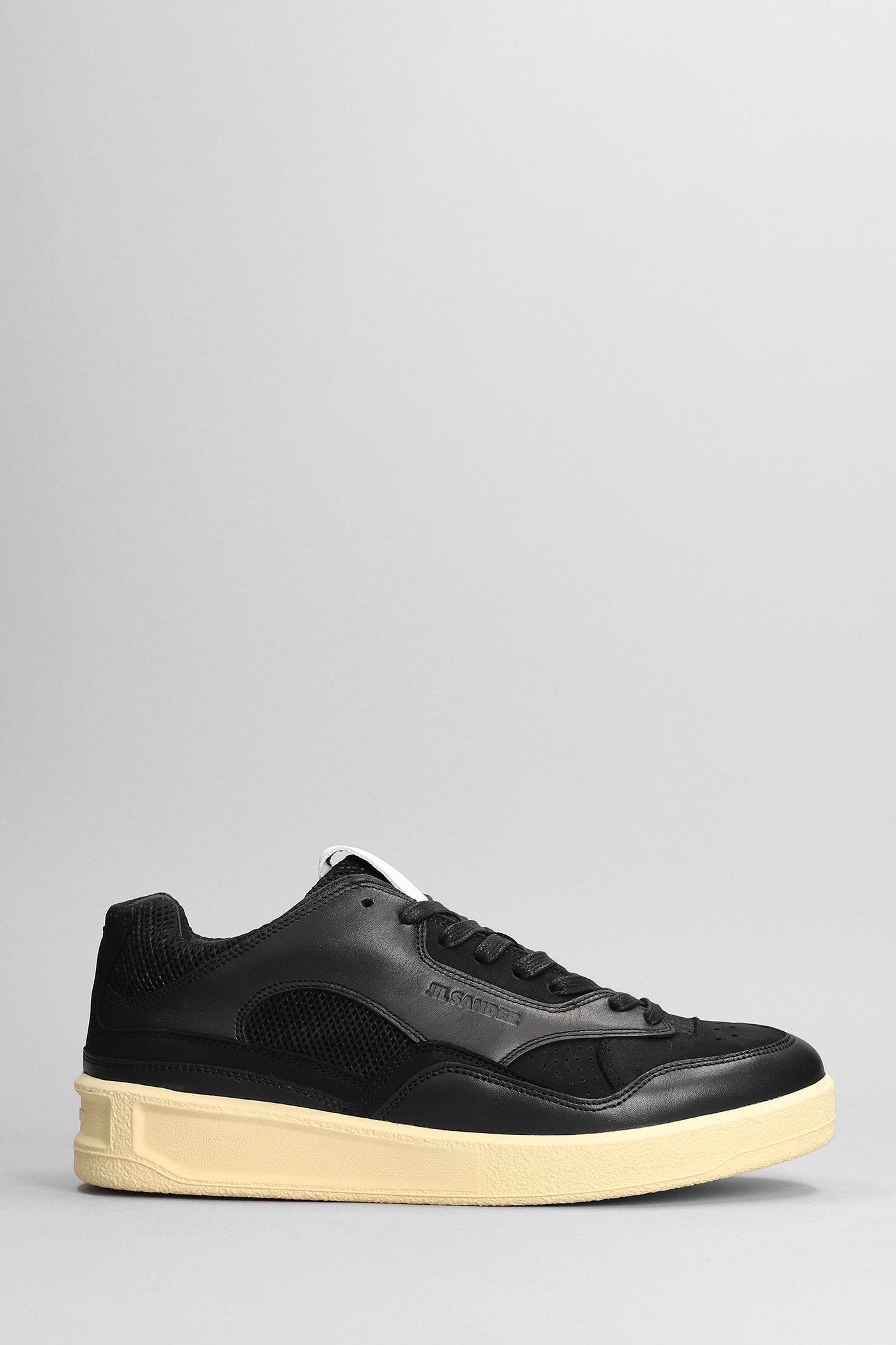 Shop Jil Sander Sneakers In Black Leather