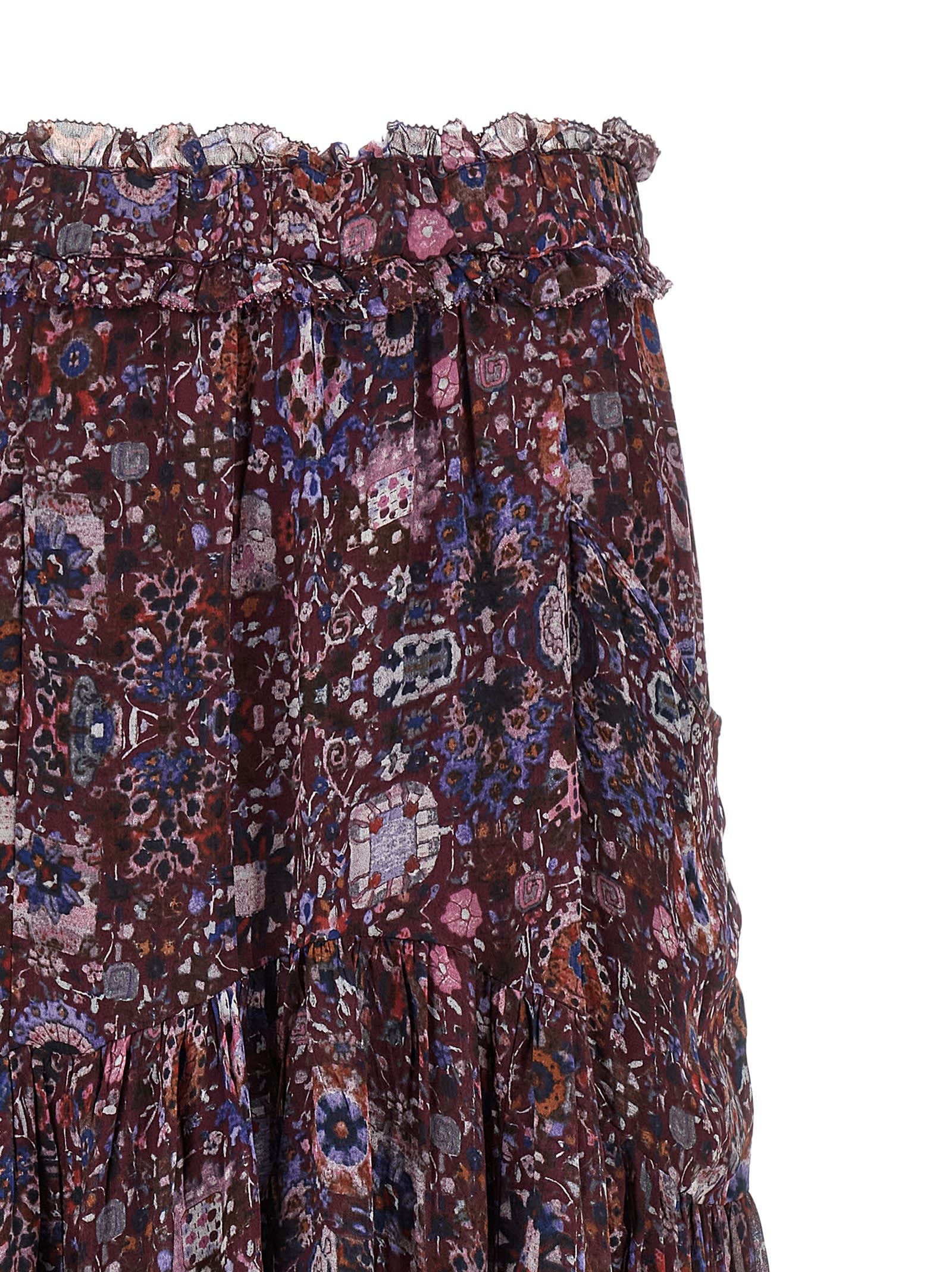 Isabel Marant Étoile Besma Long Printed Crepe Skirt In Multi