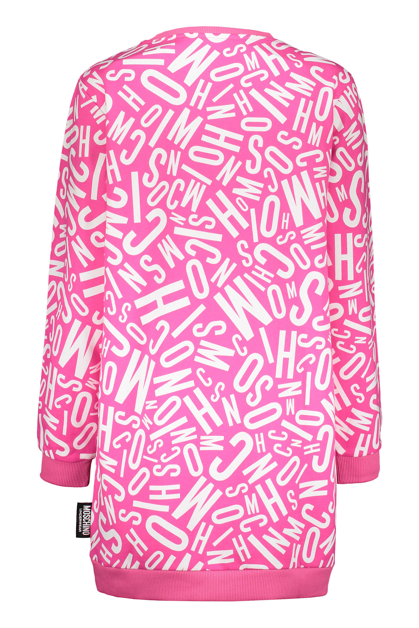 Moschino Logo Detail Cotton Sweatshirt In Fuchsia