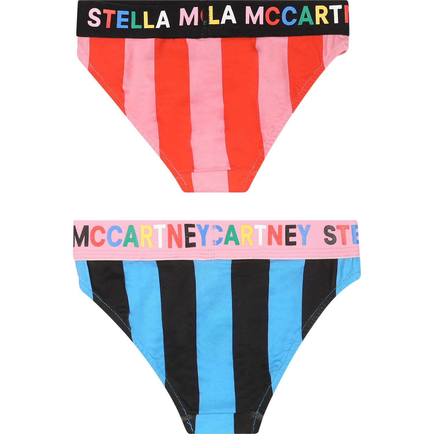 Stella Mccartney Multicolor Briefs Set For Girlwith Logo In Multicolor