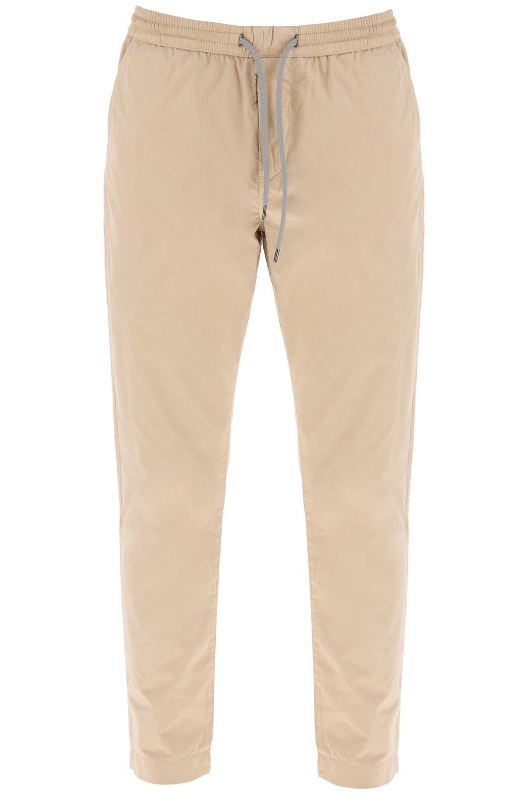 Shop Ps By Paul Smith Logo Patch Drawstring Pants In Beige