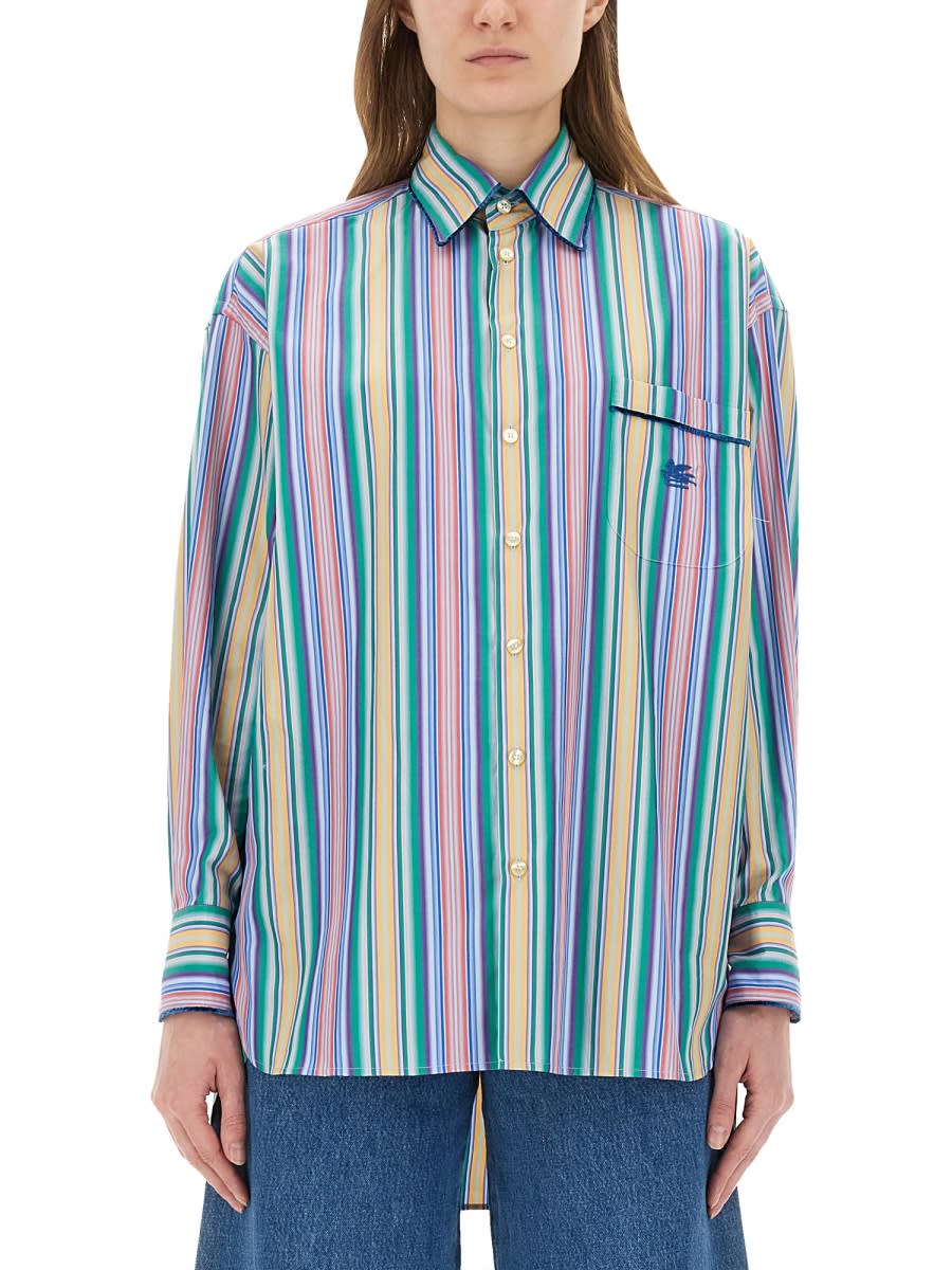 Etro Multi-coloured Striped Cotton Shirt Women