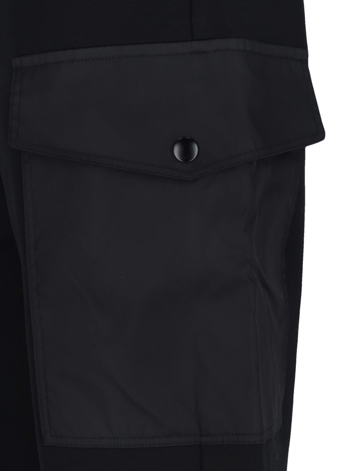 Prada Straight Trousers With Back And Cargo Pockets In Black