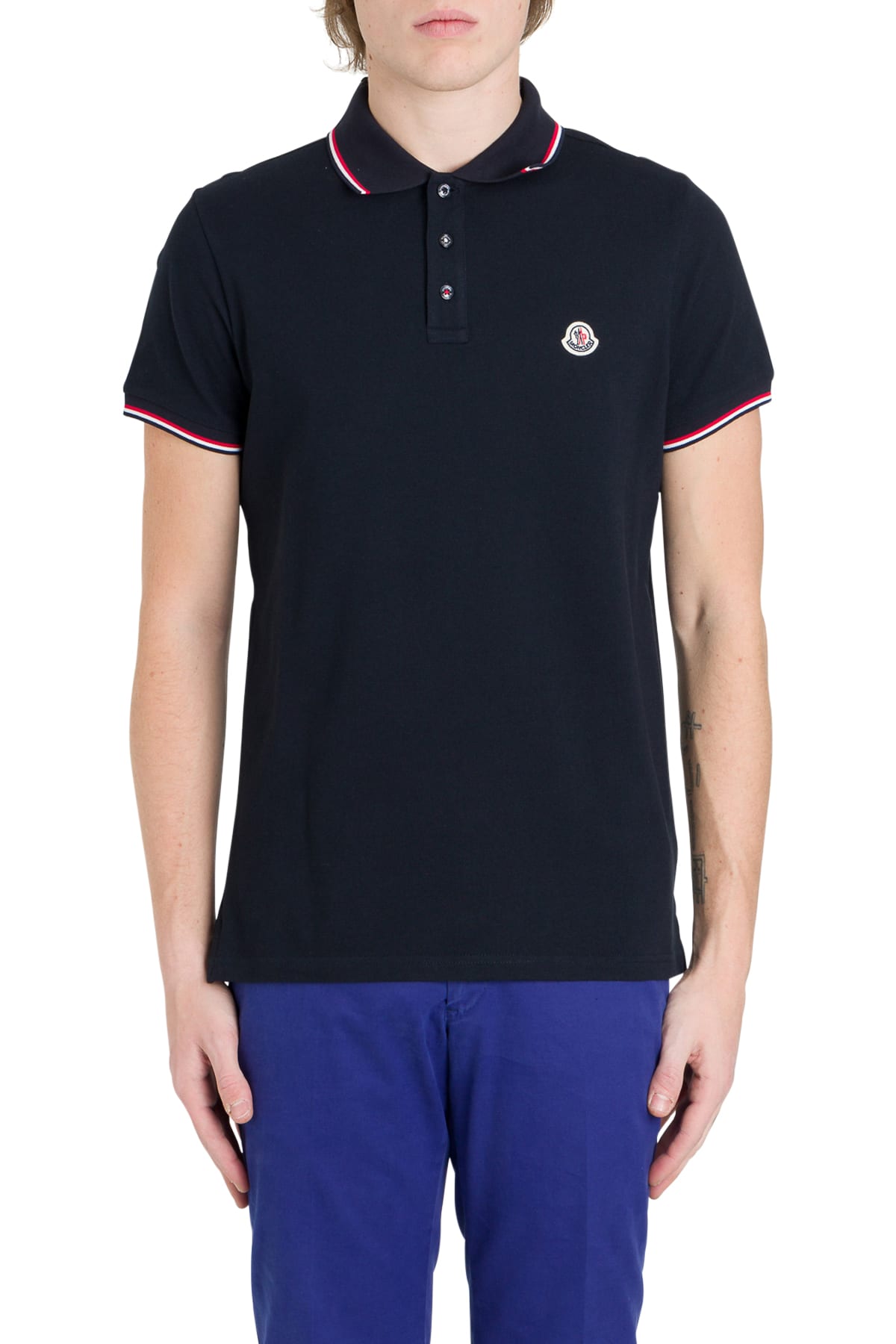 MONCLER POLO SHIRT WITH CONTRAST EDGE,11243903