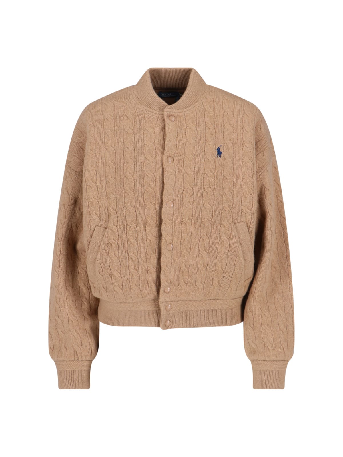Polo Ralph Lauren Wool And Cashmere Bomber Jacket In Brown