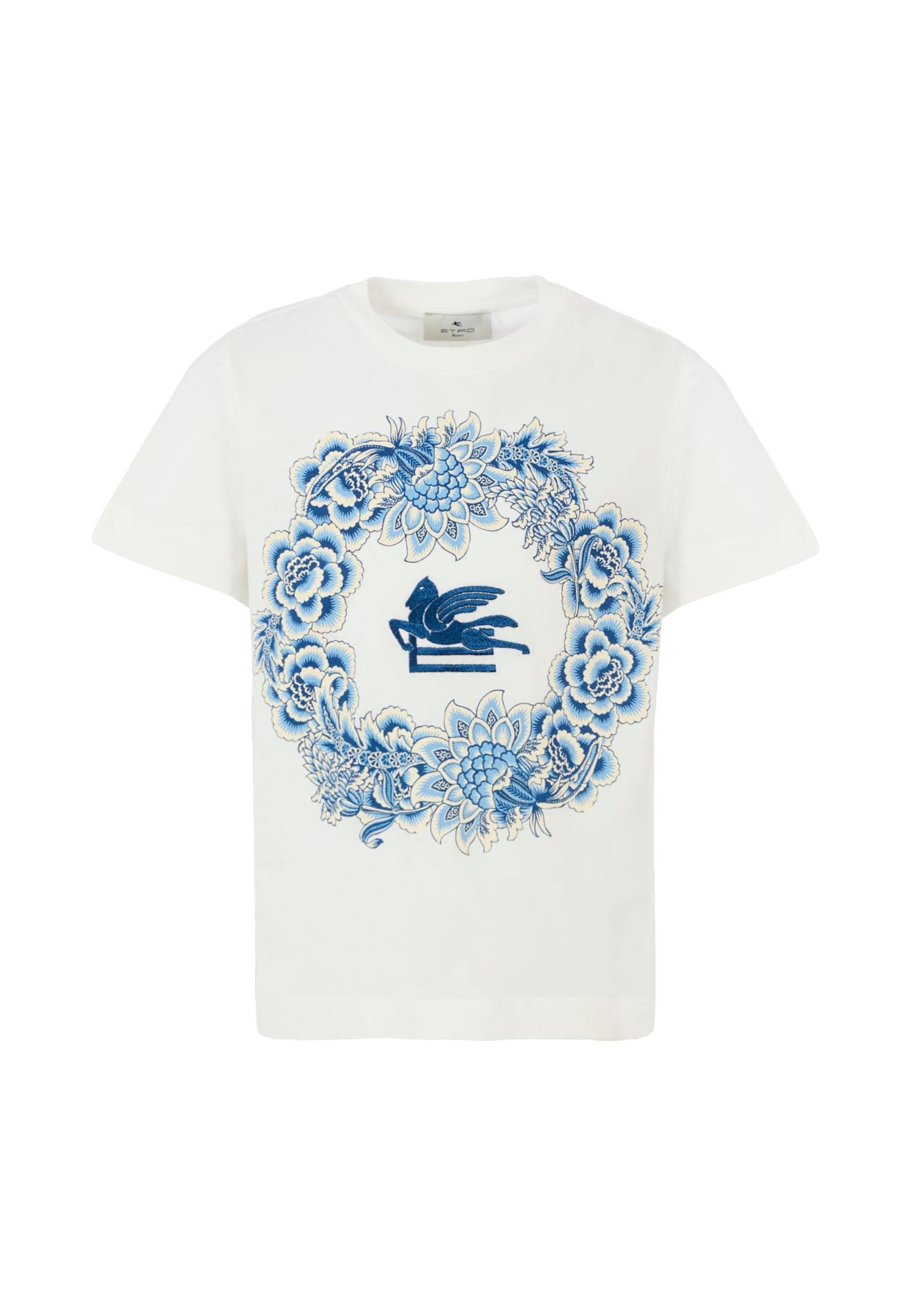 Etro Pegaso-embroidered T-shirt In White